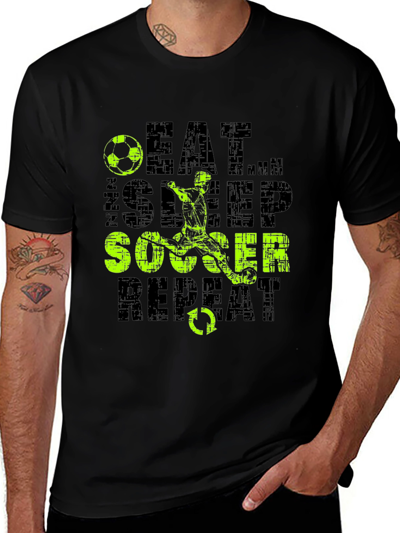 Variant 27 of Eat Sleep Soccer Repeat T-Shirt
