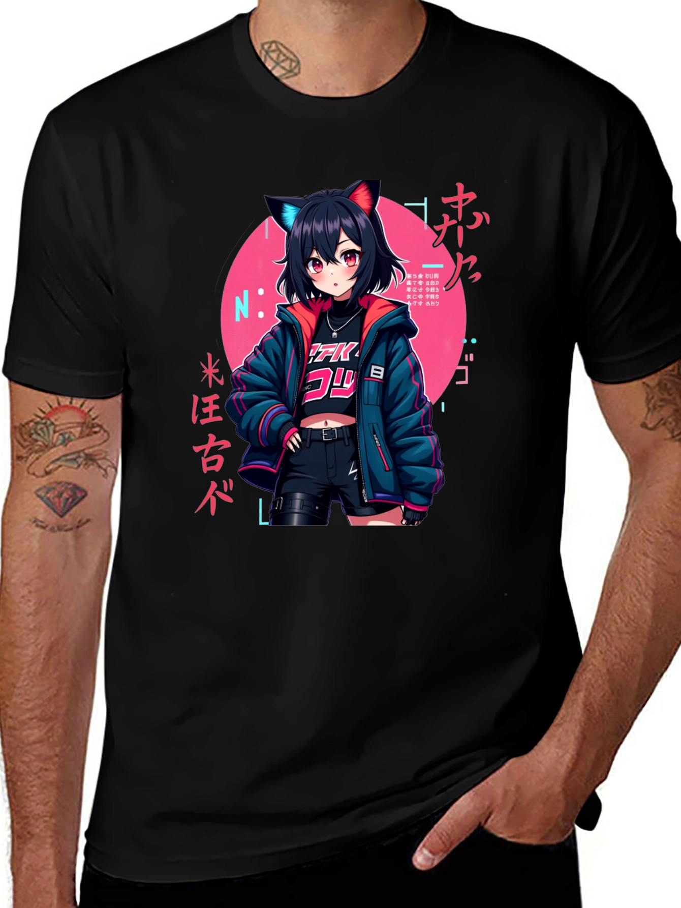 Variant 23 of Anime Girl Graphic Tee - Cyberpunk Style