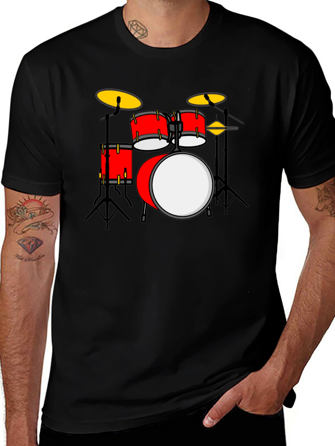 Variant 4 of Drum Kit Graphic T-Shirt - Music Lover Tee