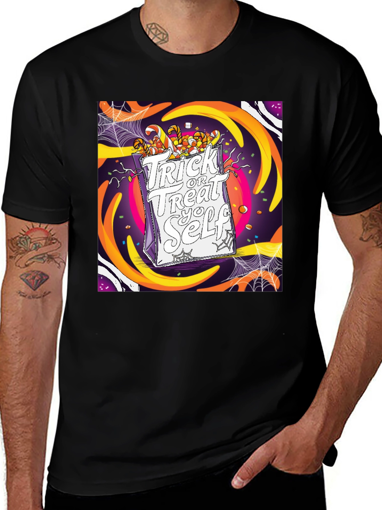 Variant 21 of Trick or Treat Yo' Self Graphic Tee - Halloween