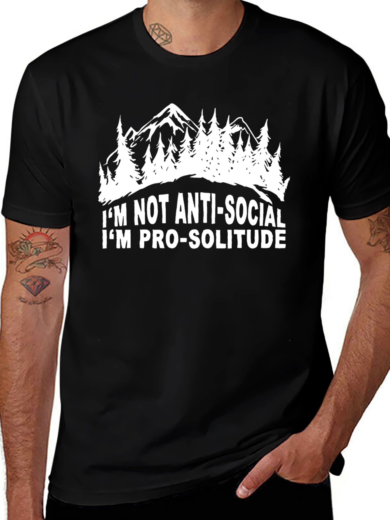 Variant 22 of Pro-Solitude Graphic Tee - Black Cotton T-Shirt