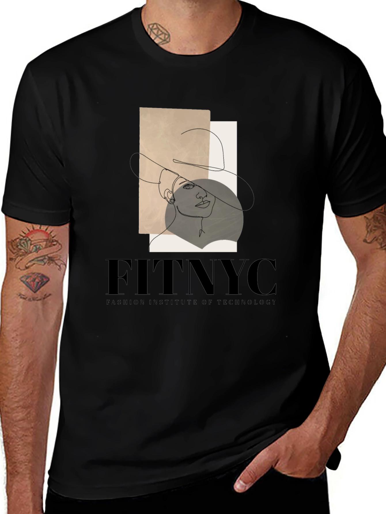 Variant 11 of FITNYC Fashion Tee: Stylish Line Art Design