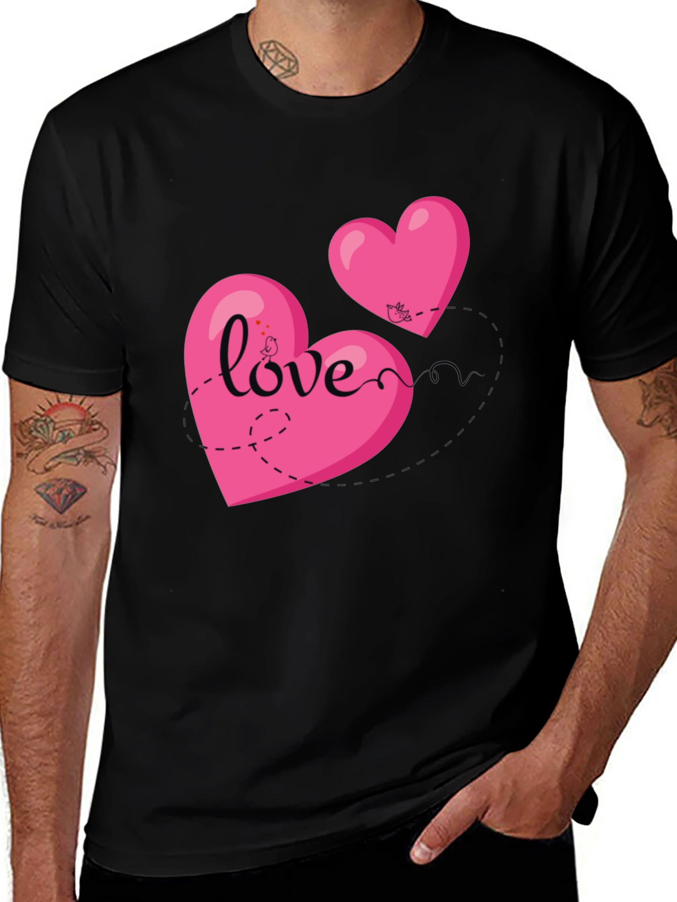 Variant 19 of Love Heart Graphic Tee - Valentine's Day Shirt