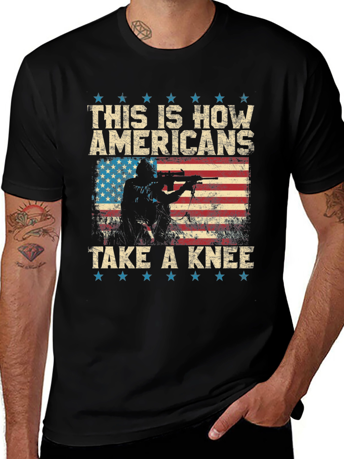 Variant 18 of American Pride T-Shirt: This is How Americans Take a Knee