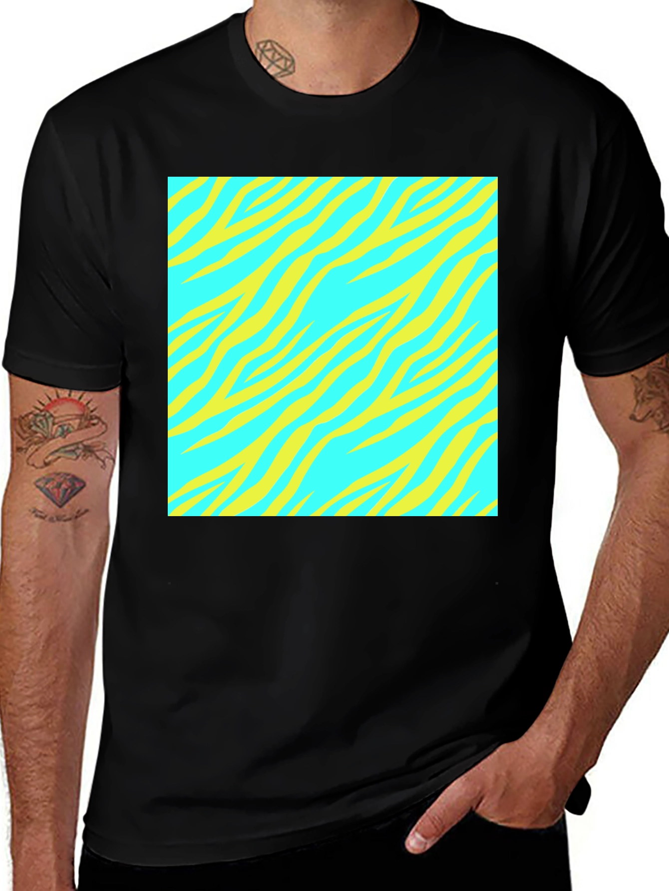 Variant 29 of Vibrant Zebra Striped Tee - Stand Out Style!