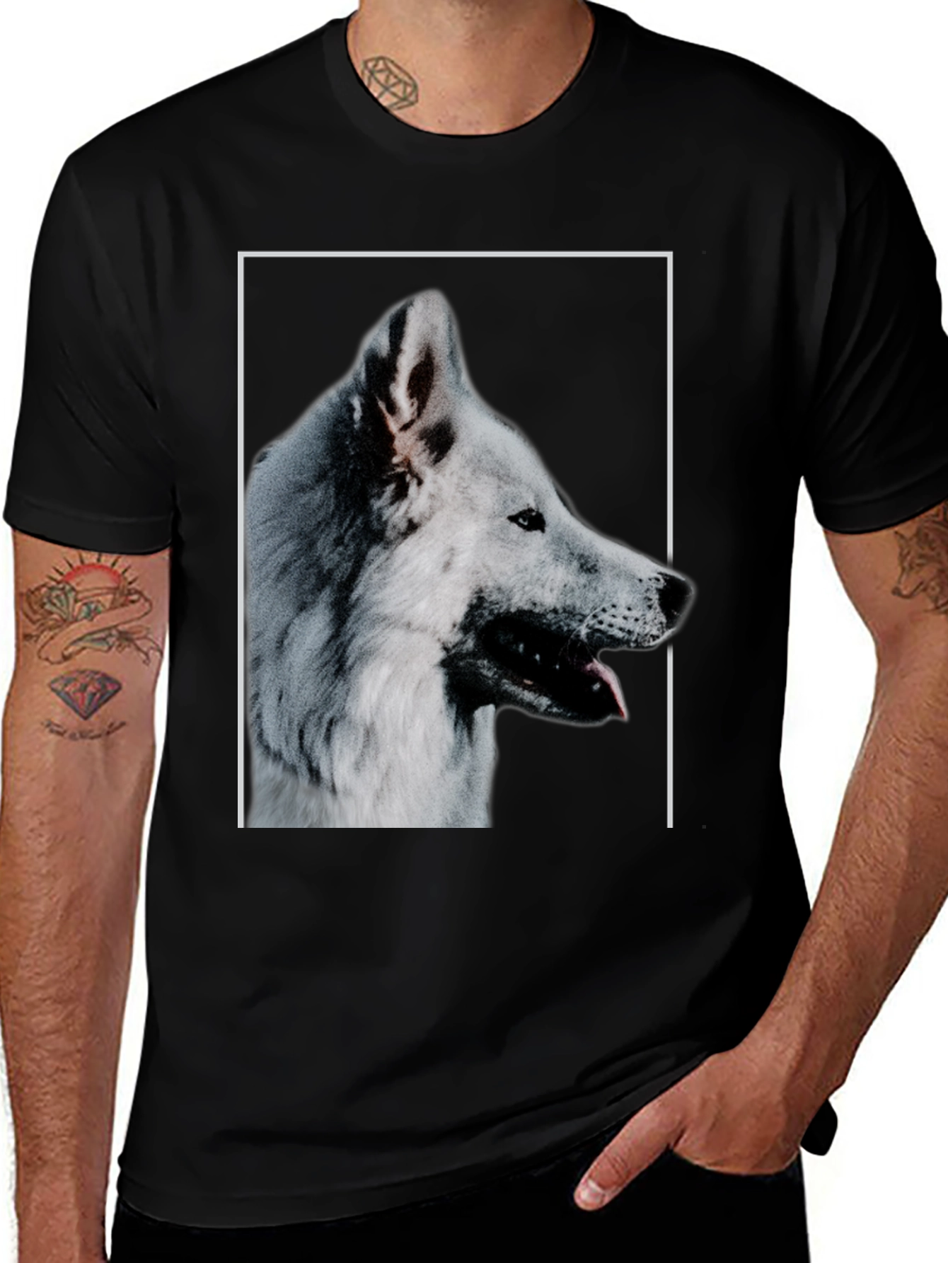 Variant 11 of Wolf Graphic Tee - Black T-Shirt