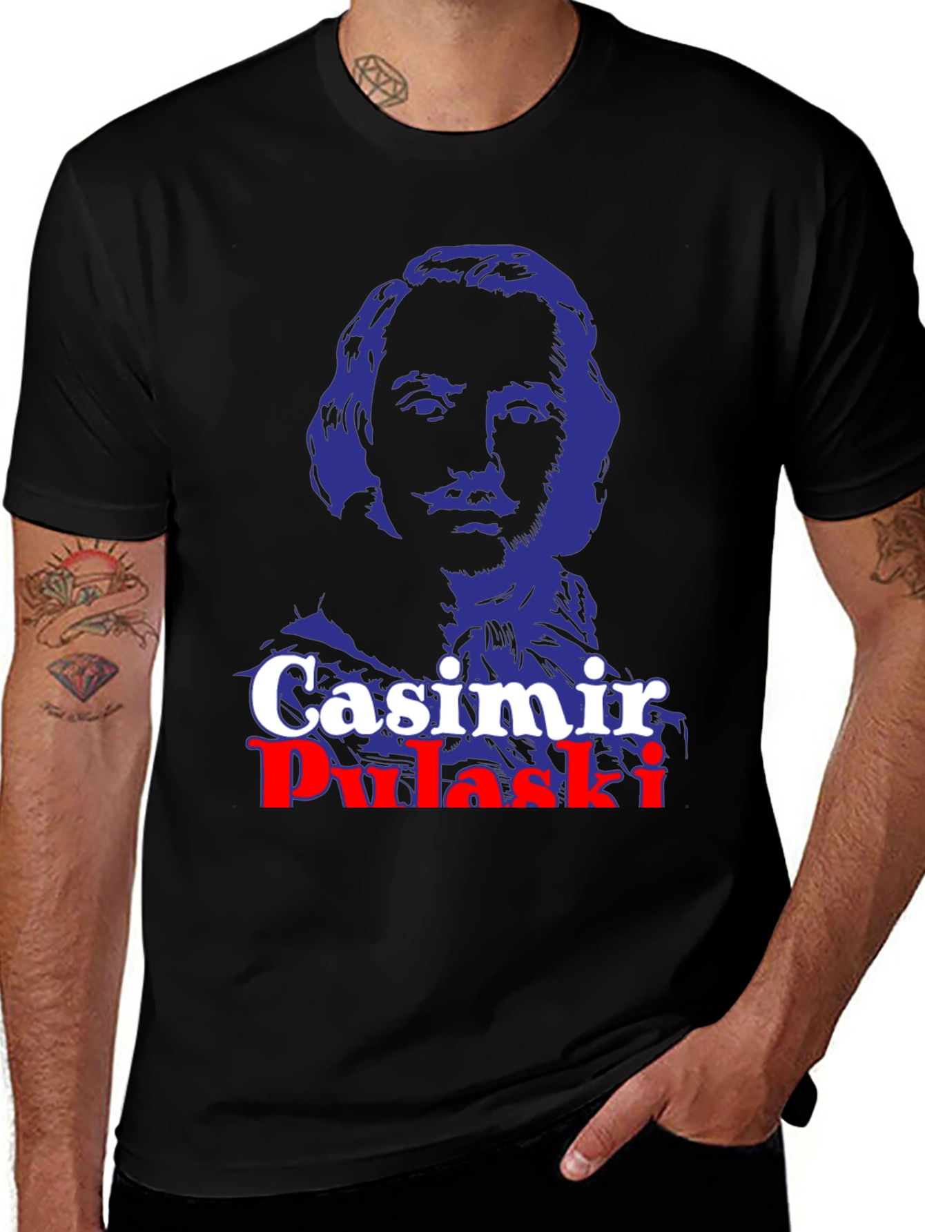 Variant 11 of Casimir Pulaski Portrait Graphic Tee - Black