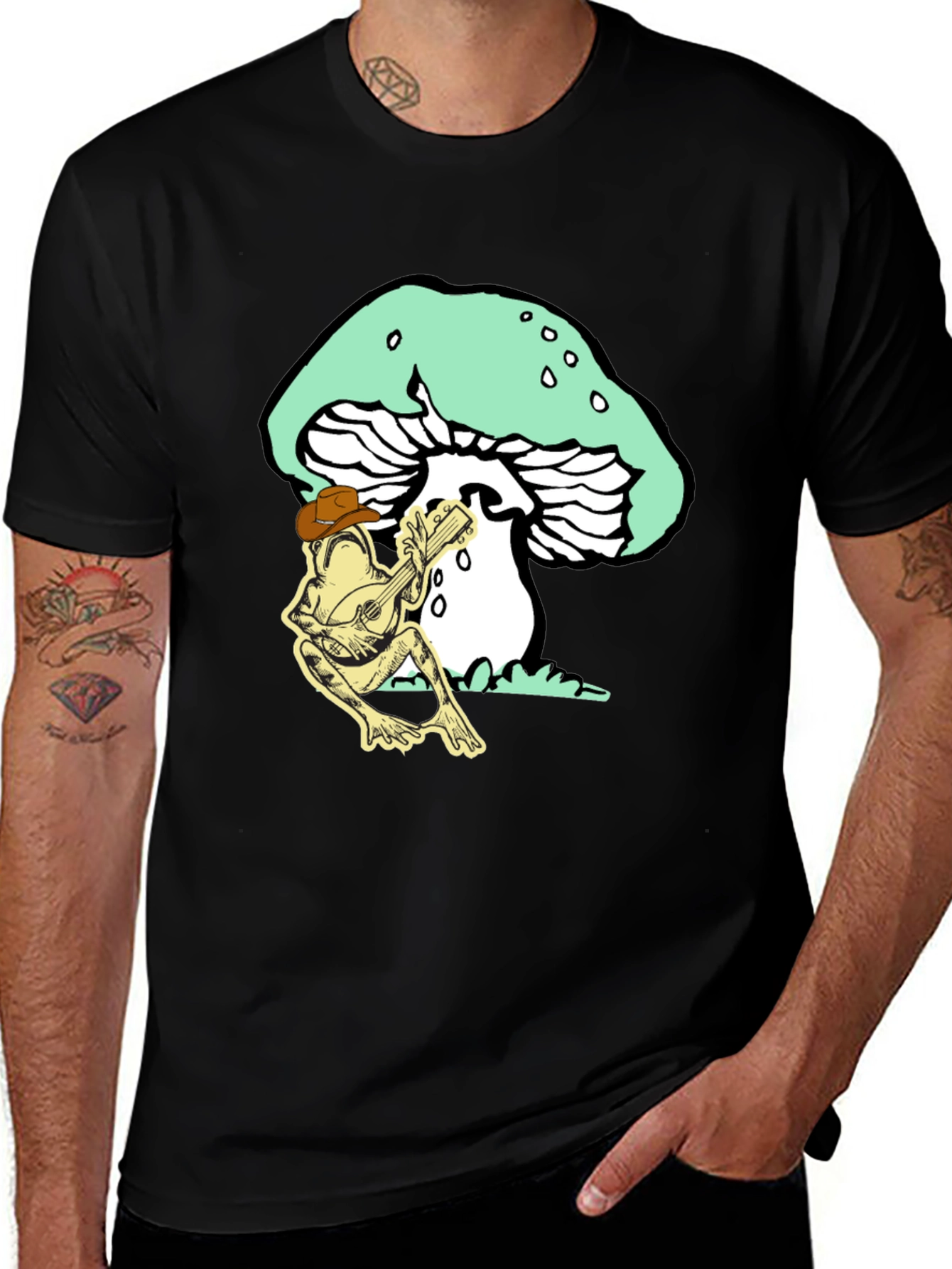 Variant 21 of Frog Playing Guitar Mushroom T-Shirt