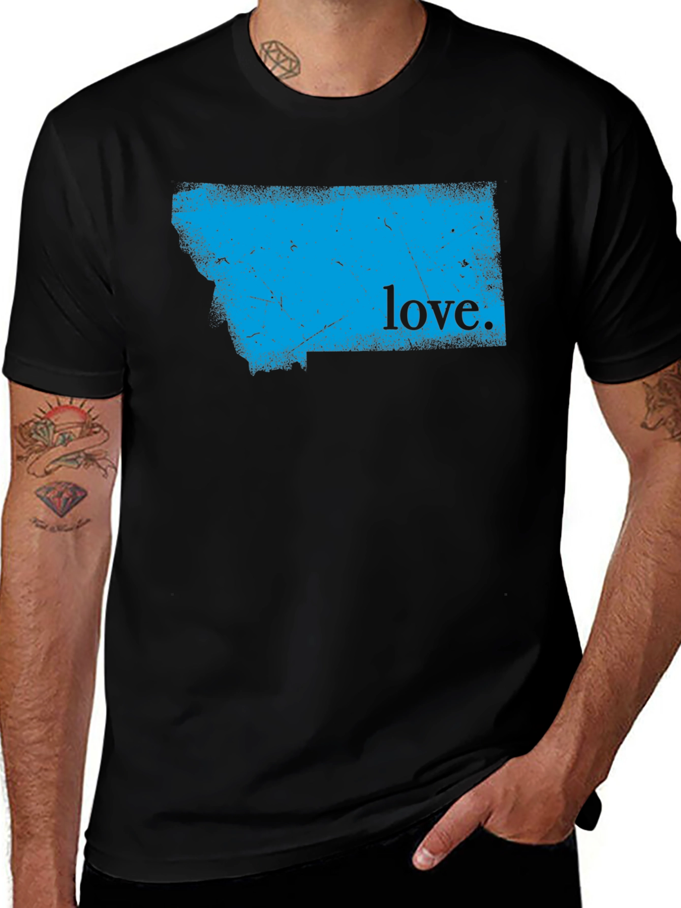 Variant 26 of Montana Love Graphic Tee - Black Cotton T-Shirt