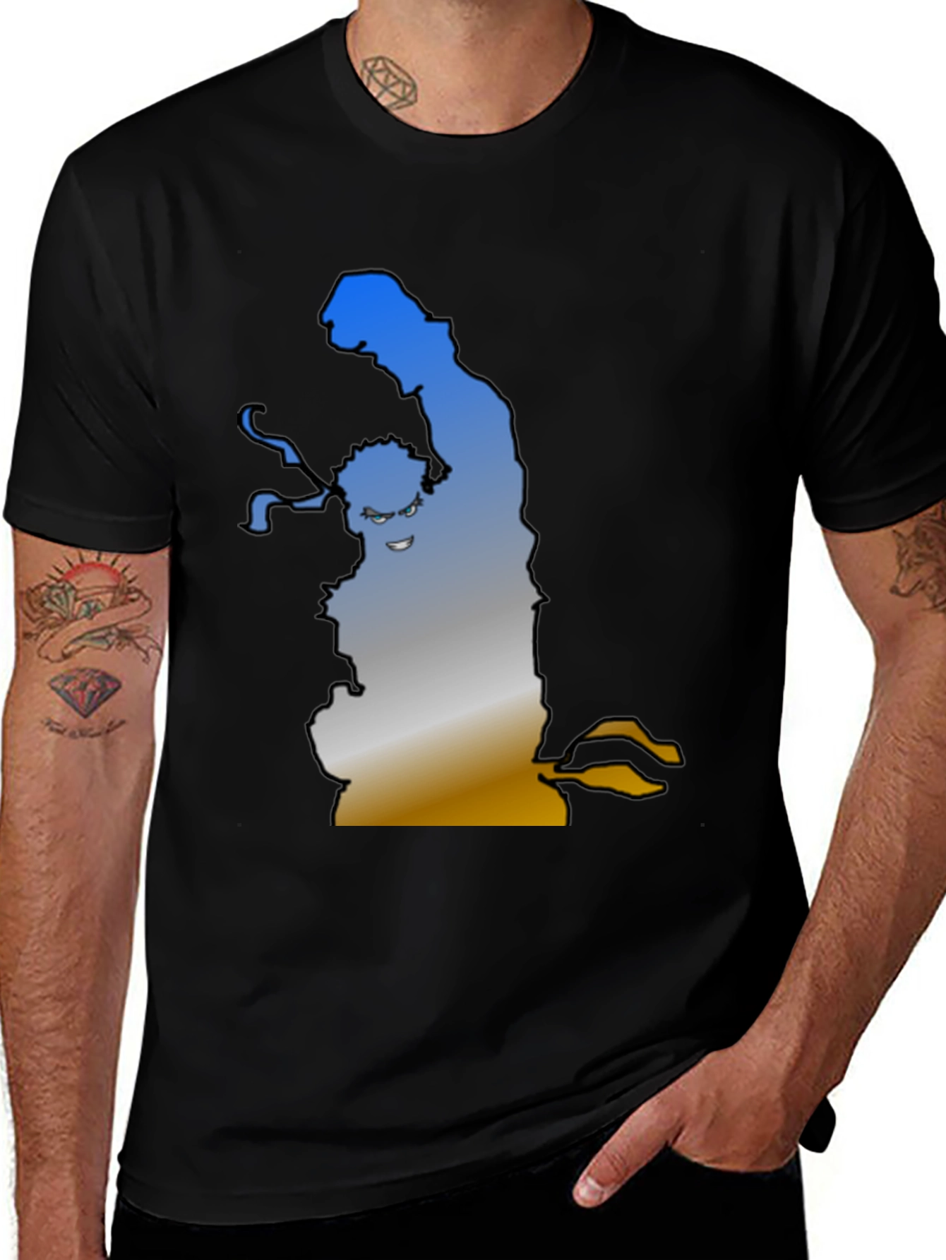 Funny Evil Cartoon Graphic T-Shirt