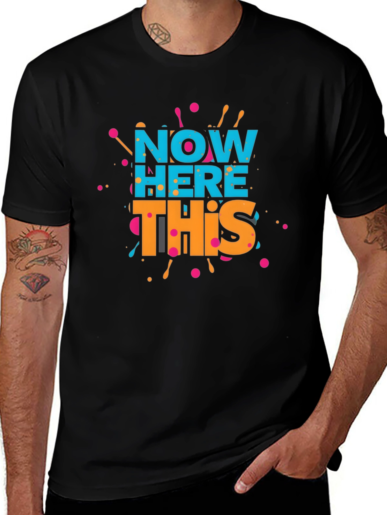 Variant 4 of Now Here This Graphic Tee - Trendy Statement Shirt