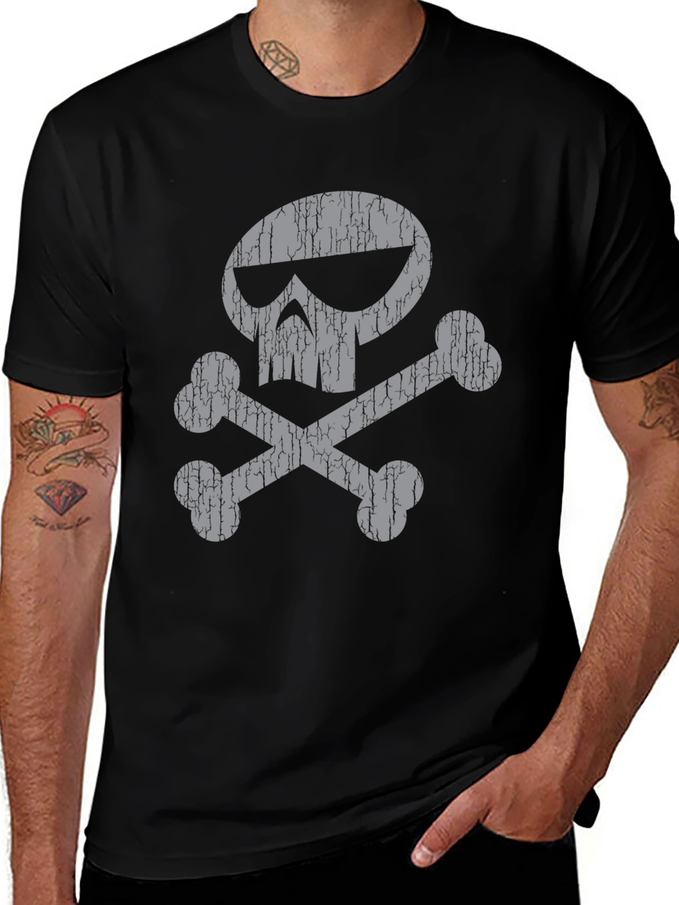 Variant 19 of Skull & Crossbones Graphic Tee - Classic Style