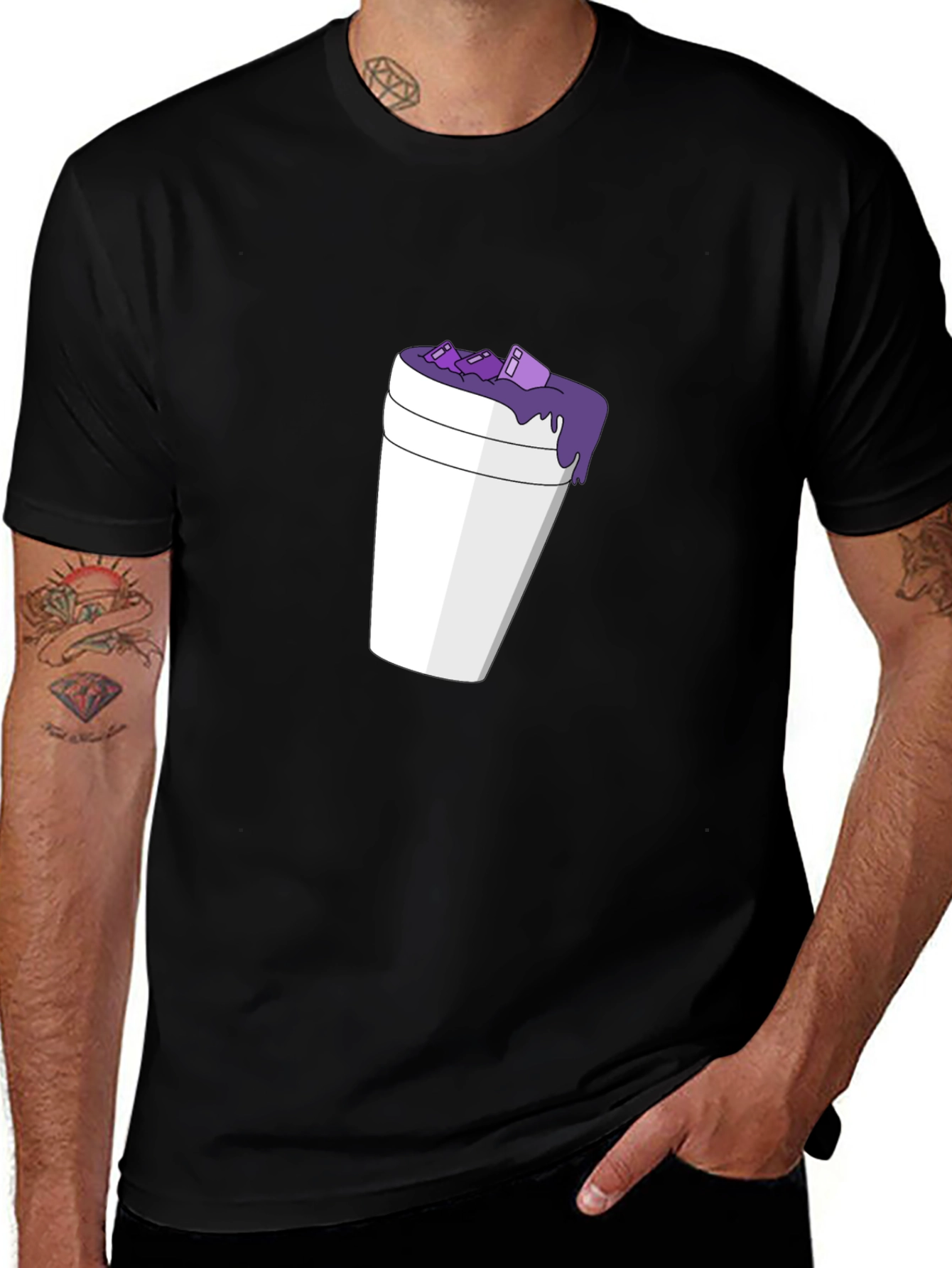 Black Purple Drank T-Shirt - Casual Graphic Tee main image