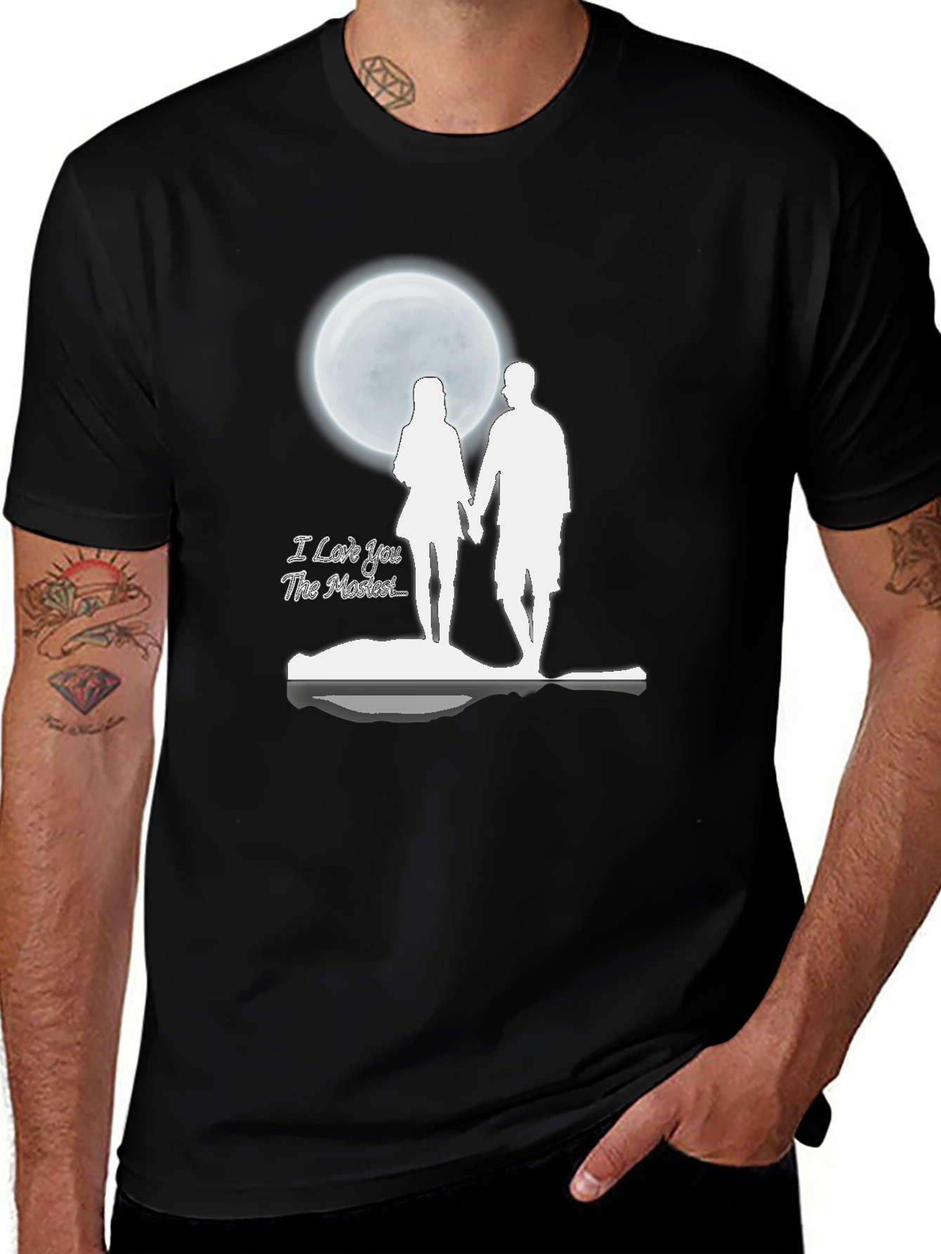 Variant 14 of Romantic Moonlit Couple Graphic T-Shirt