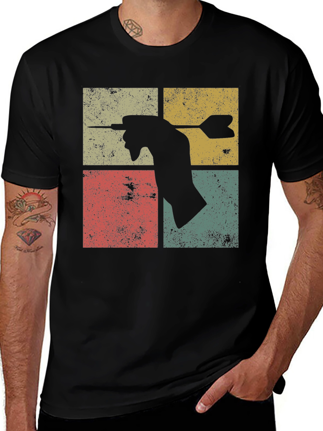 Variant 13 of Retro Darts Thrower Graphic Tee