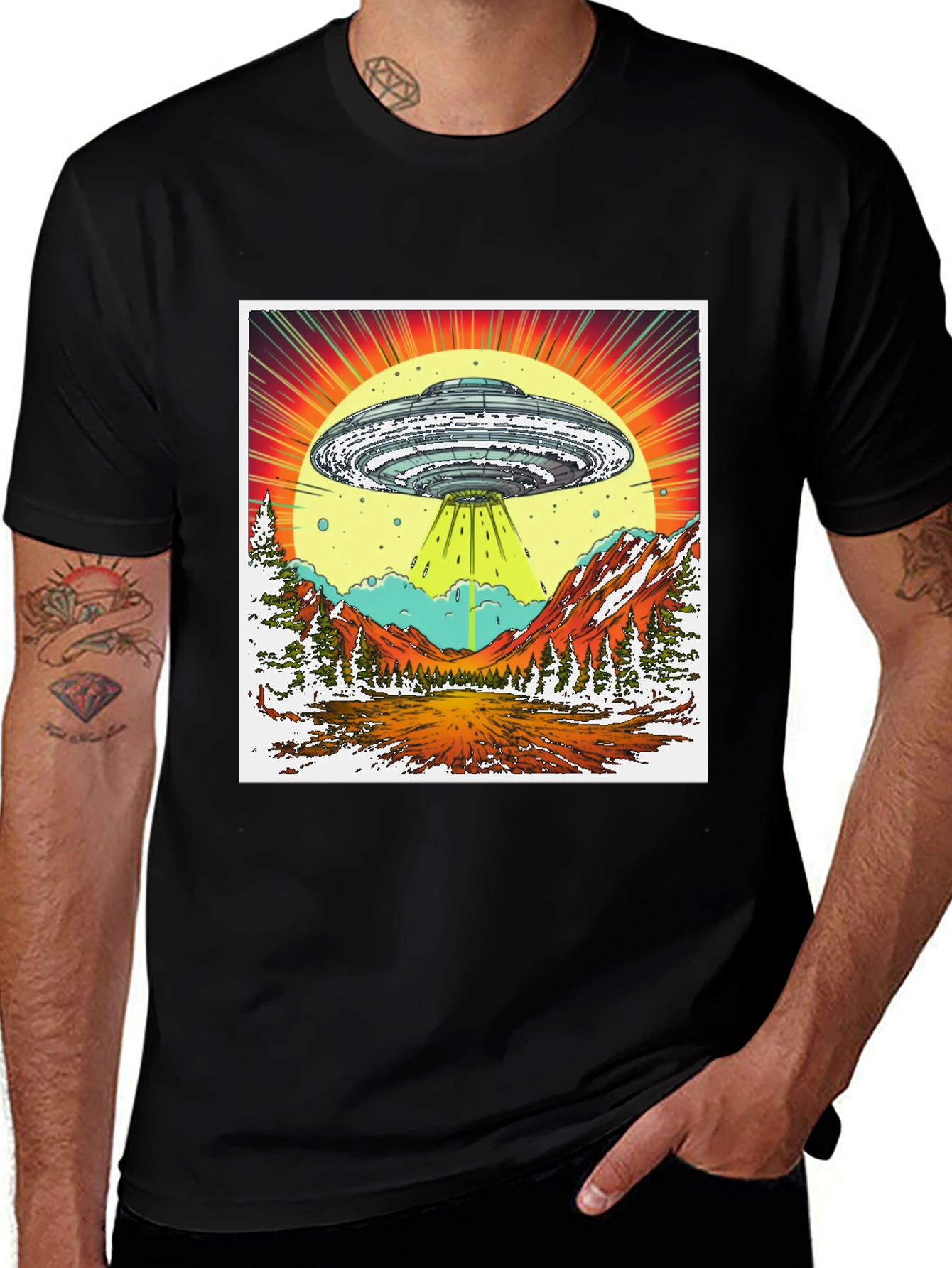 Variant 20 of UFO Abduction Graphic T-Shirt