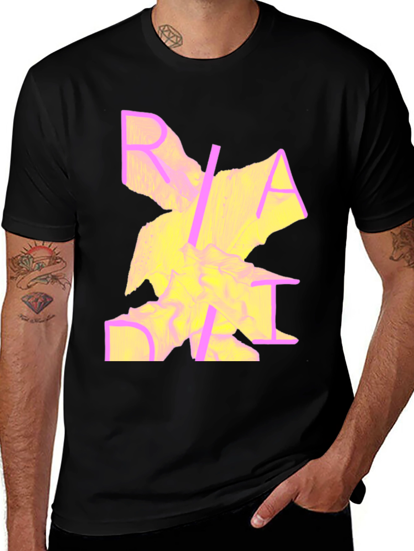 Variant 24 of Abstract Graphic Print Crew Neck Tee