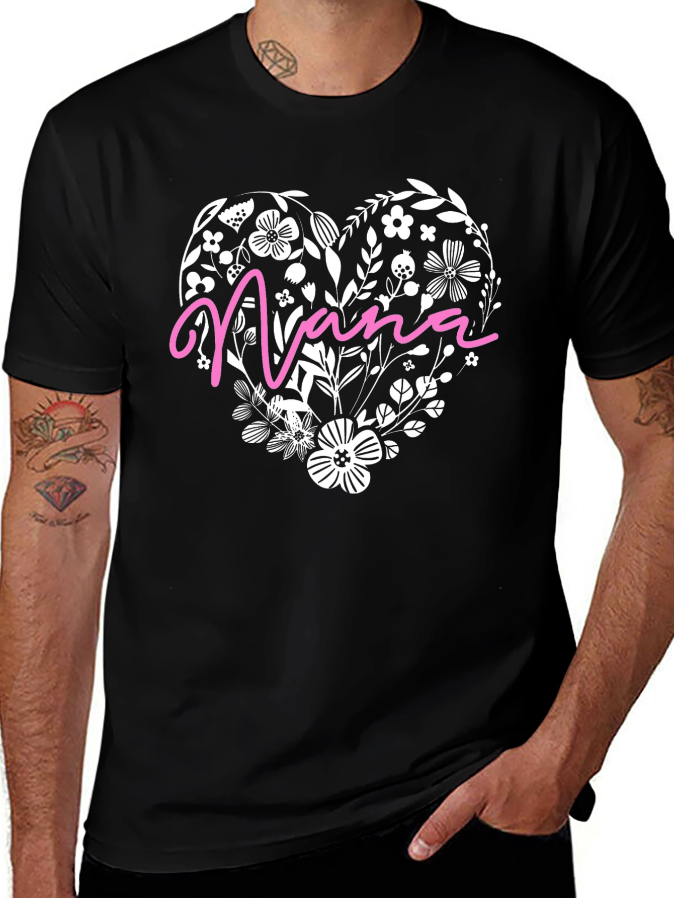 Variant 10 of Nana Floral Heart T-Shirt