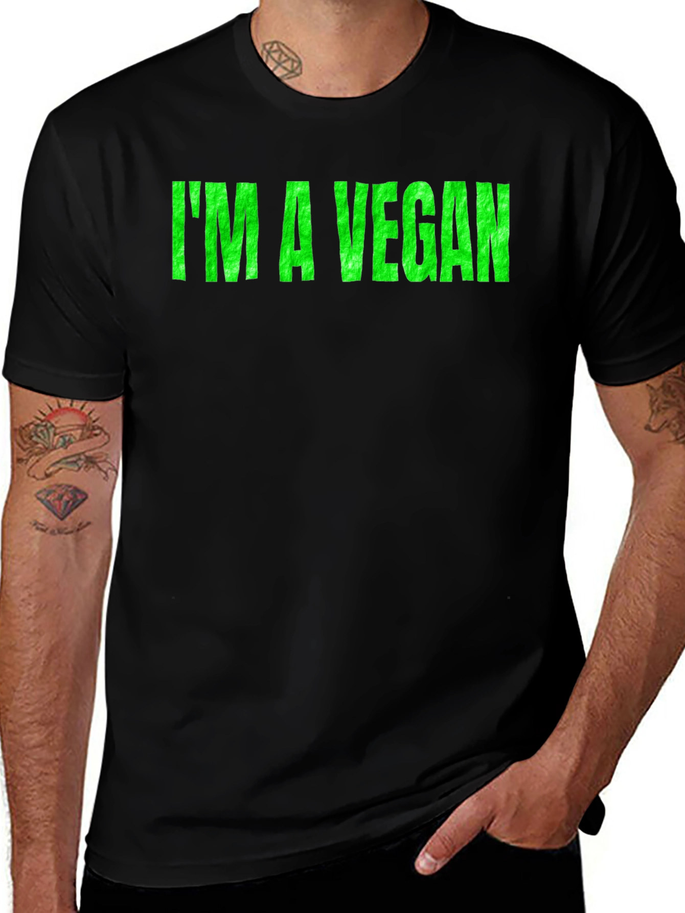 Variant 5 of I'm a Vegan Black T-Shirt