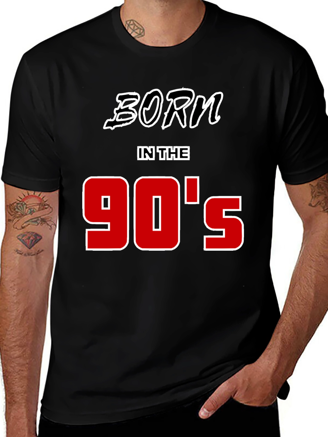 Variant 3 of Born in the 90's Black Graphic Tee