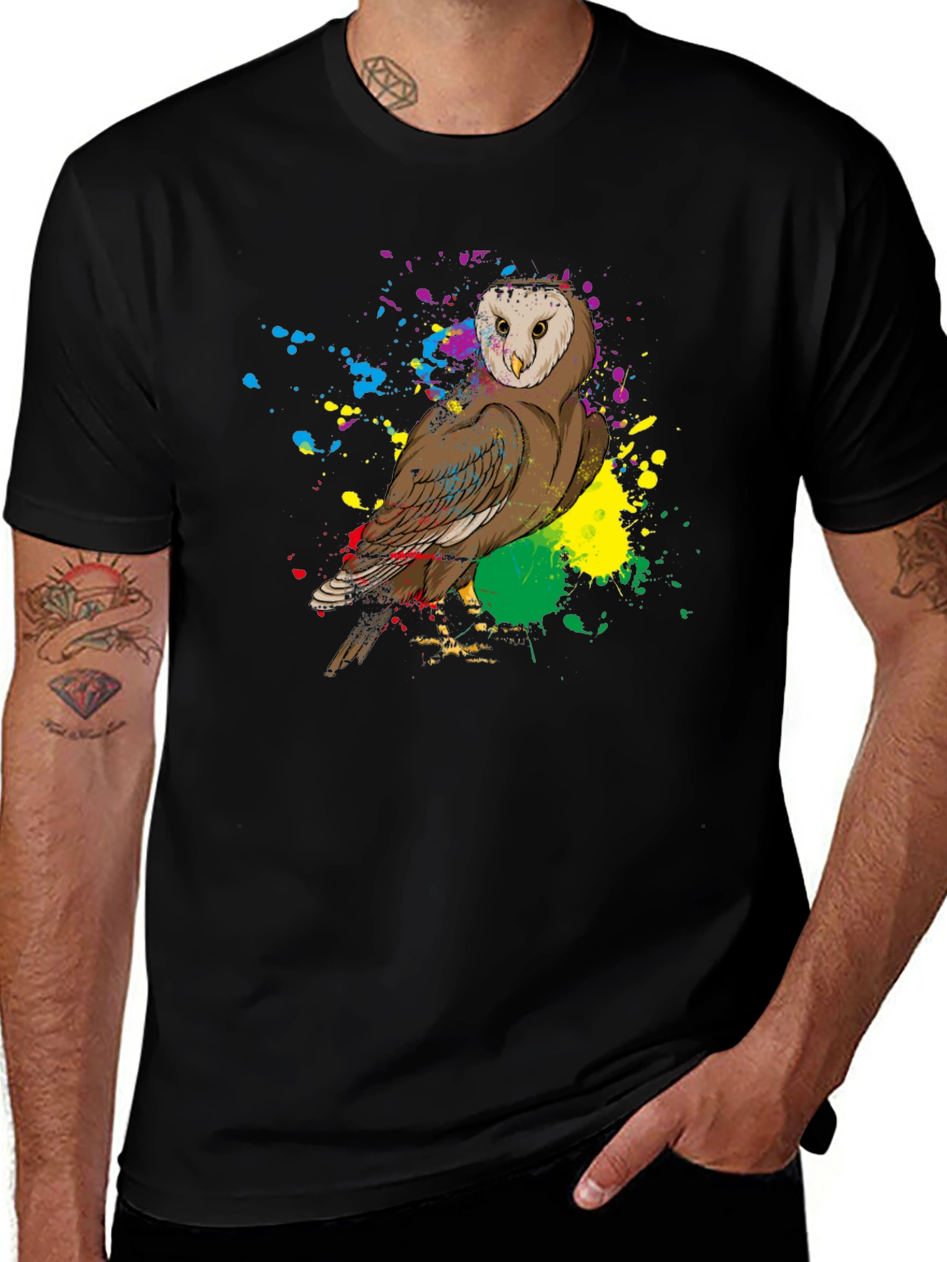 Variant 11 of Owl Paint Splatter Graphic Tee