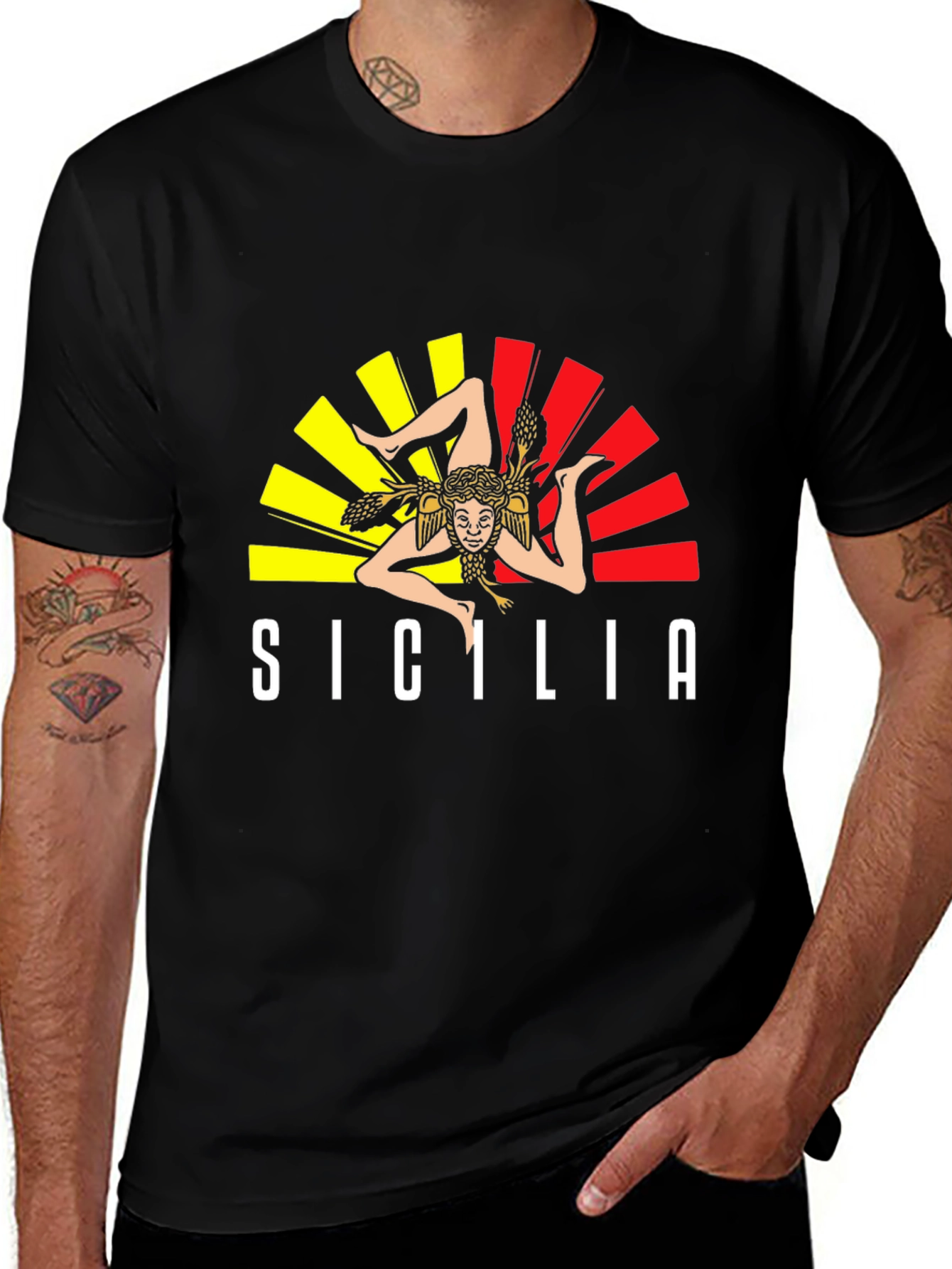 Sicilia Graphic Tee - Black T-Shirt