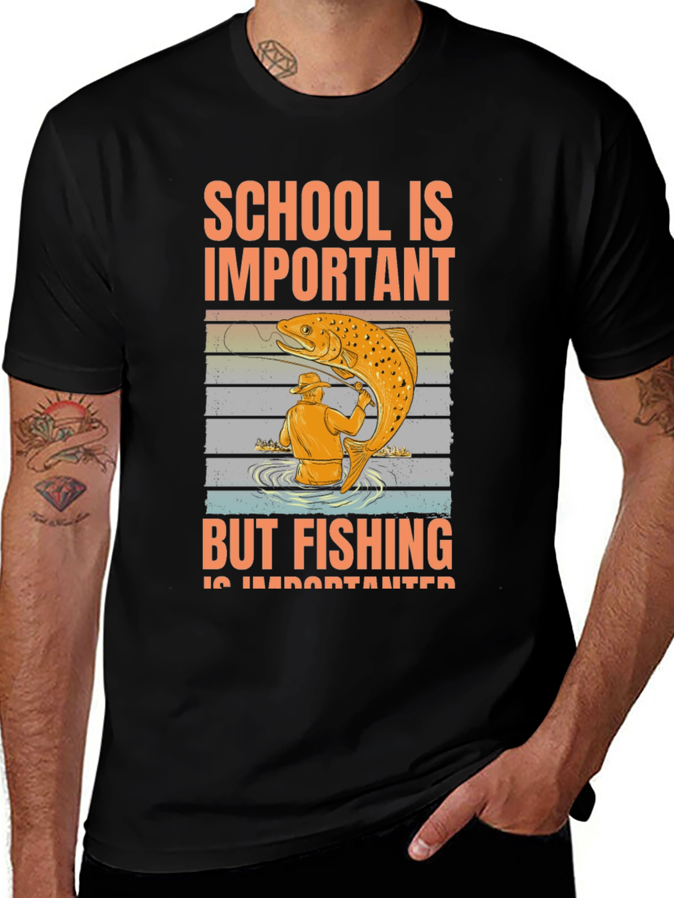 Variant 3 of School vs Fishing T-Shirt - Fisherman Tee