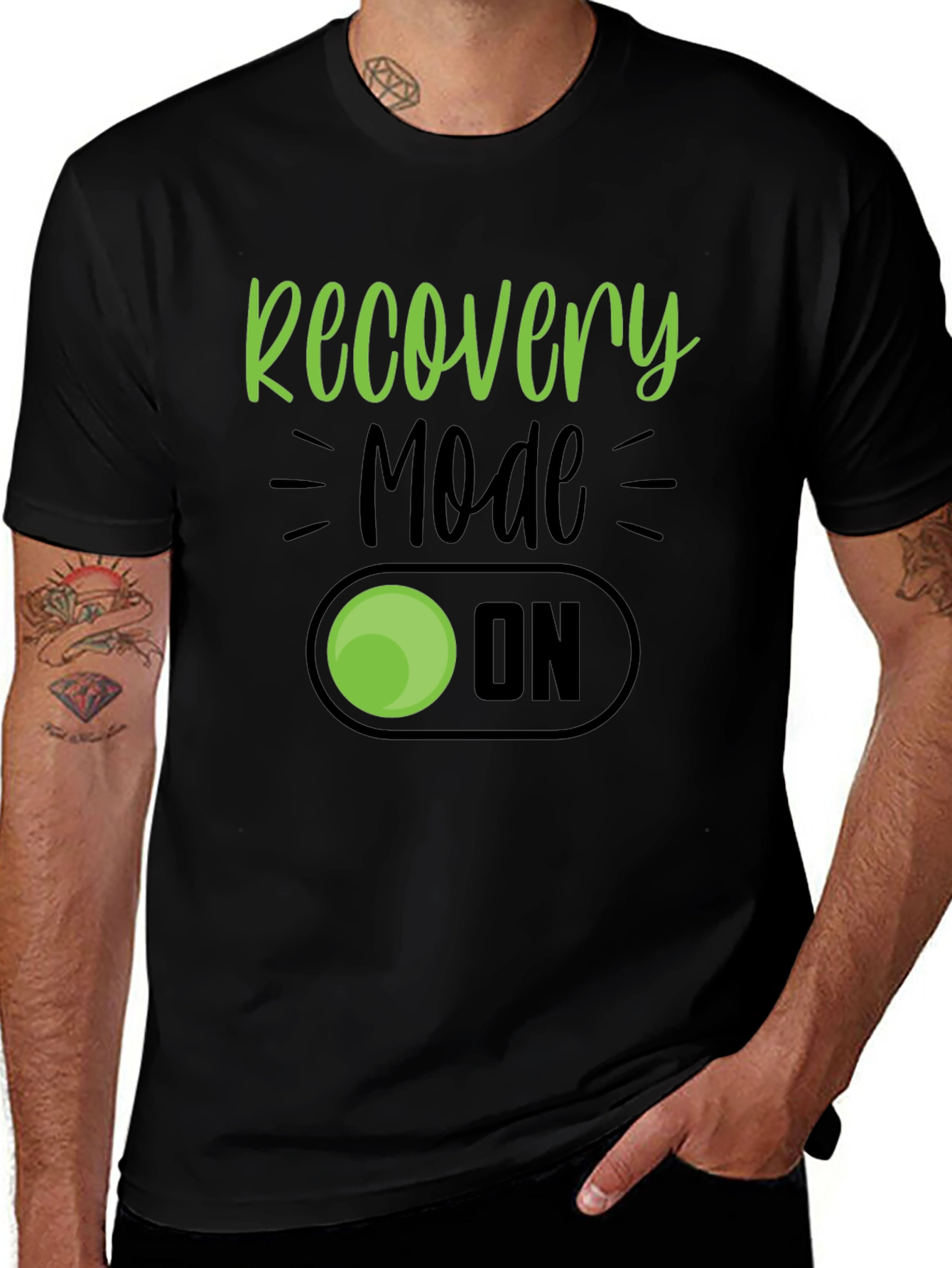 Variant 3 of Recovery Mode On Graphic T-Shirt - Black Cotton Tee