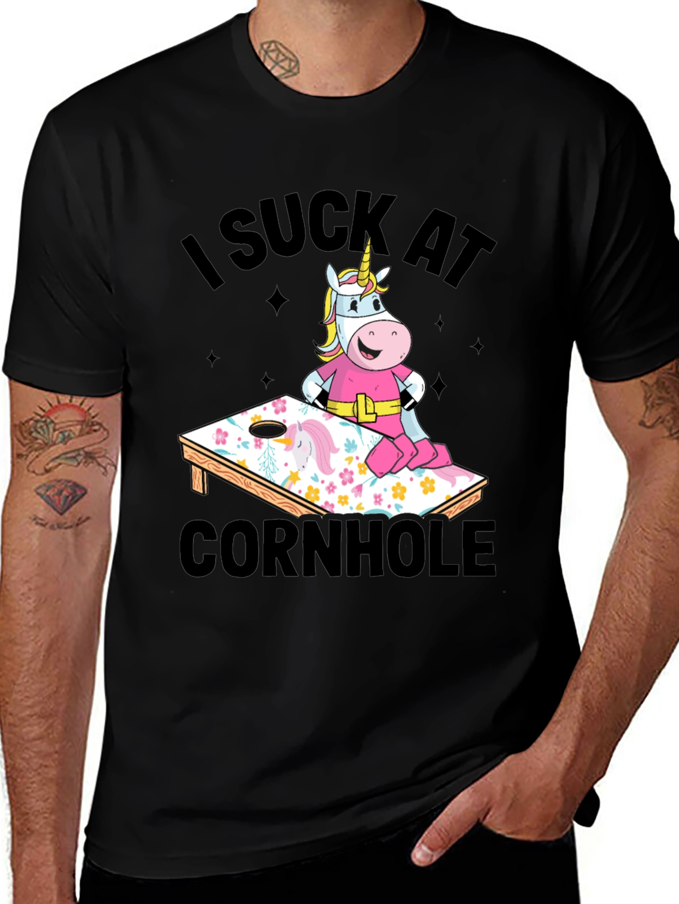 Variant 25 of I Suck at Cornhole Unicorn T-Shirt