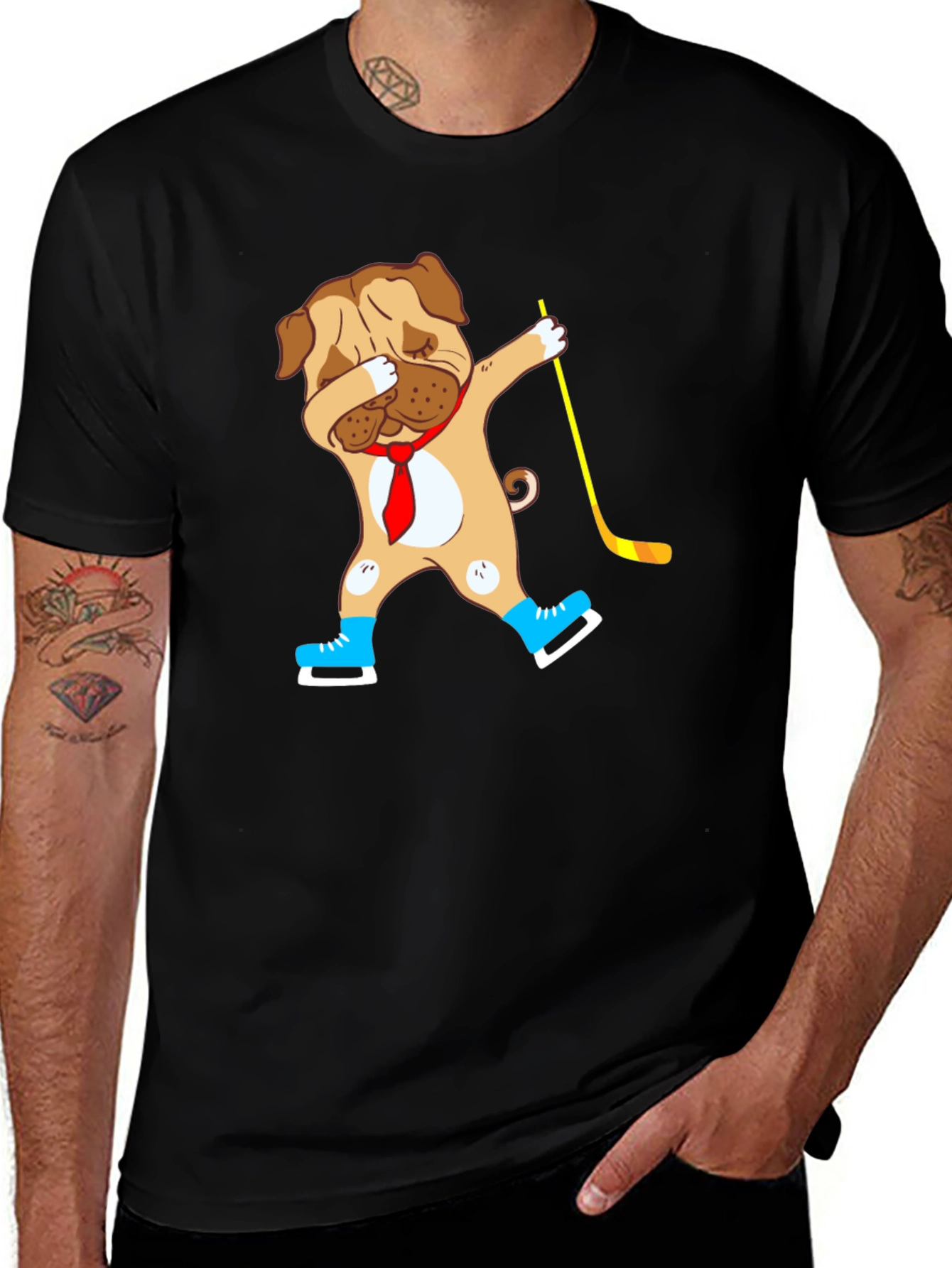 Variant 16 of Dabbing Dog Hockey Player T-Shirt