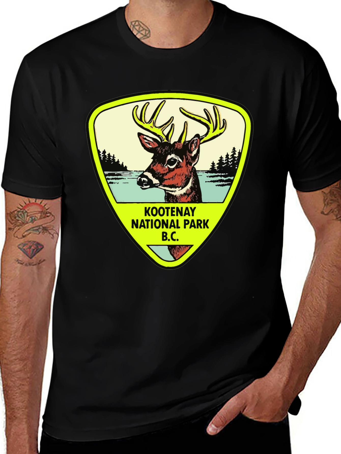 Variant 8 of Kootenay National Park T-Shirt - Deer Graphic Tee