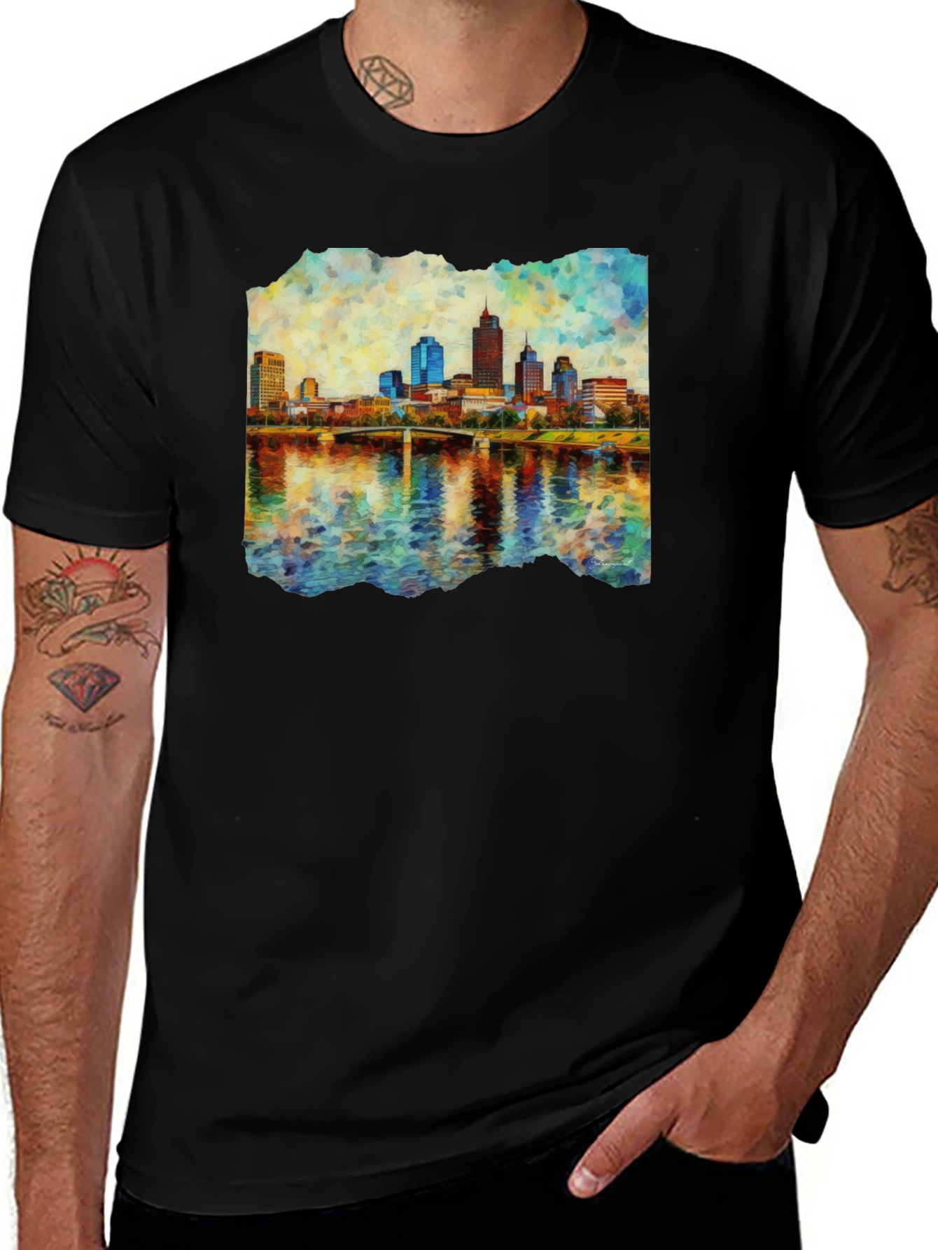 Kansas City Skyline Artistic Graphic Tee