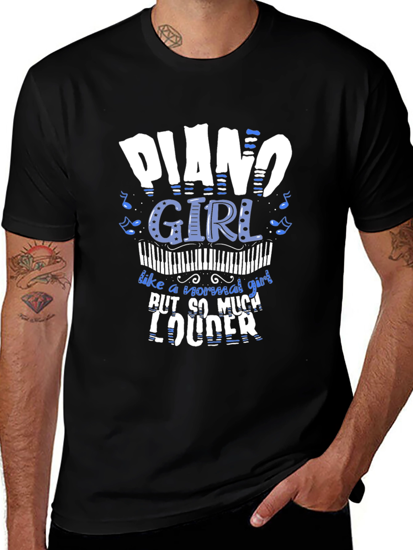 Variant 11 of Piano Girl Loud T-Shirt - Musician Gift