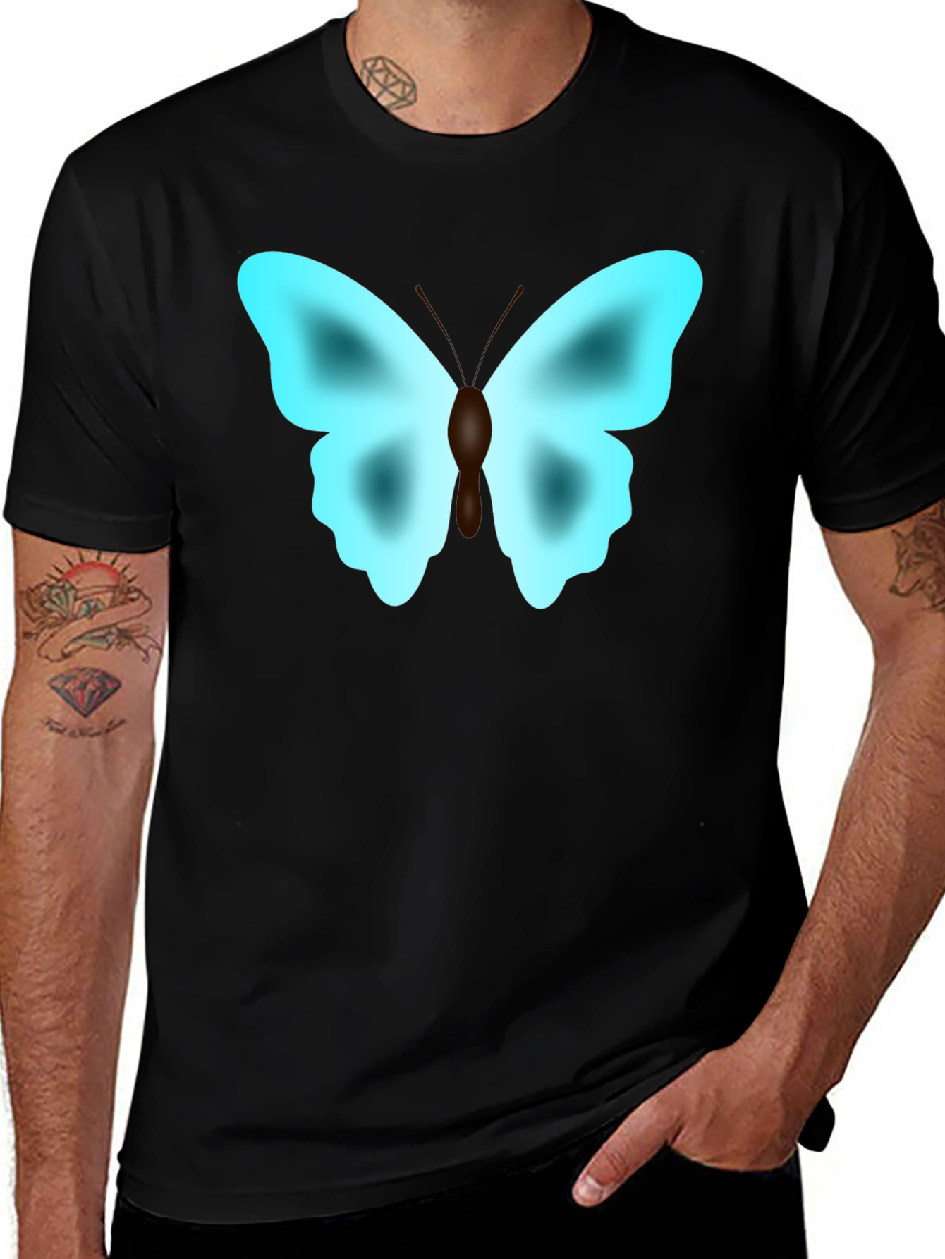 Variant 16 of Butterfly Graphic Black T-Shirt