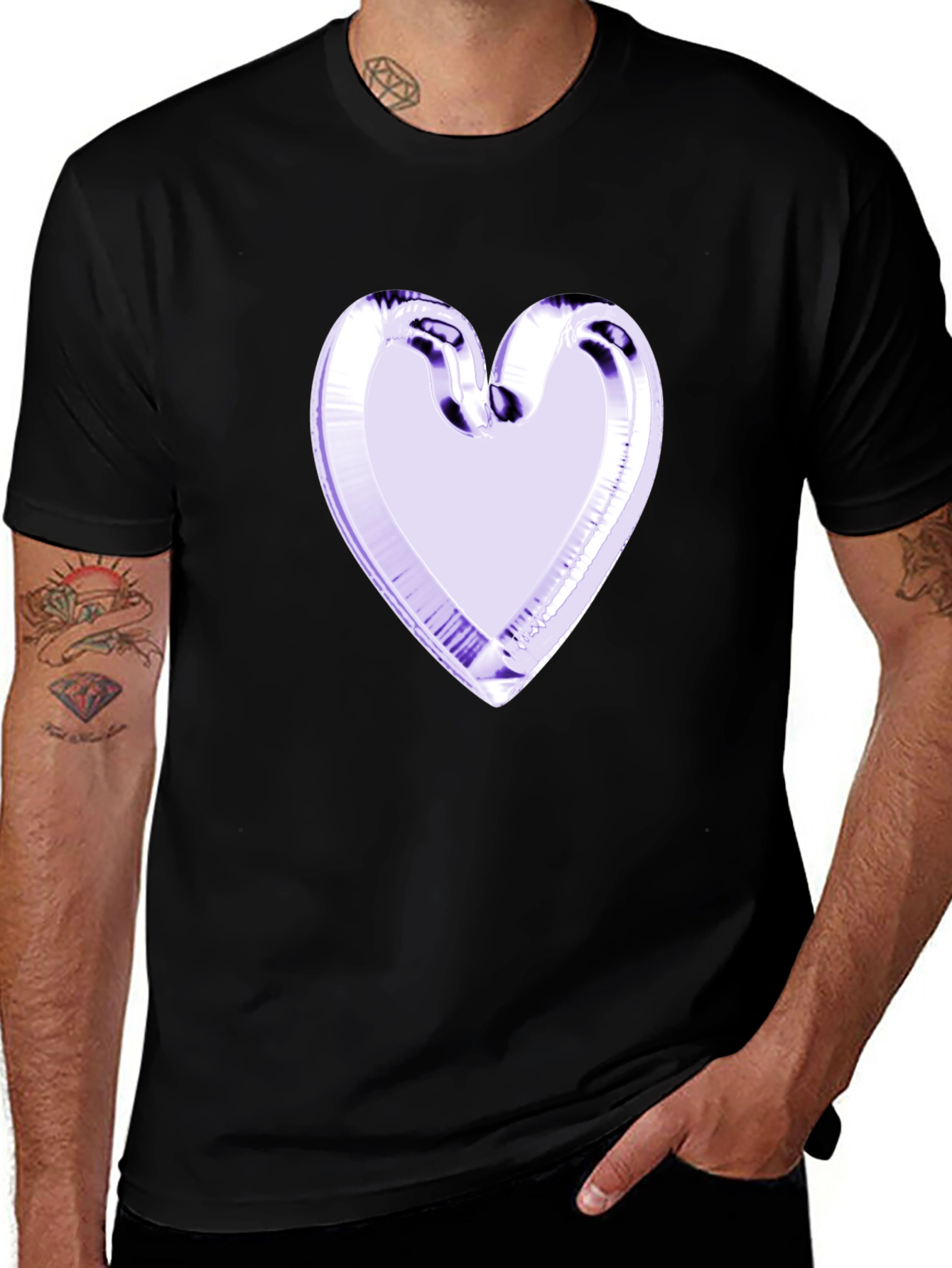 Variant 13 of Heart Graphic Black Tee - Stylish & Unique