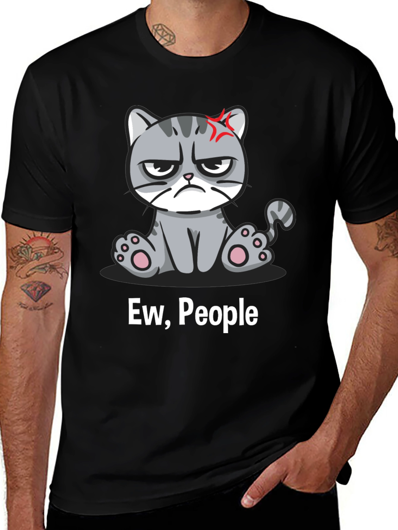 Variant 4 of Grumpy Cat "Ew, People" Graphic T-Shirt