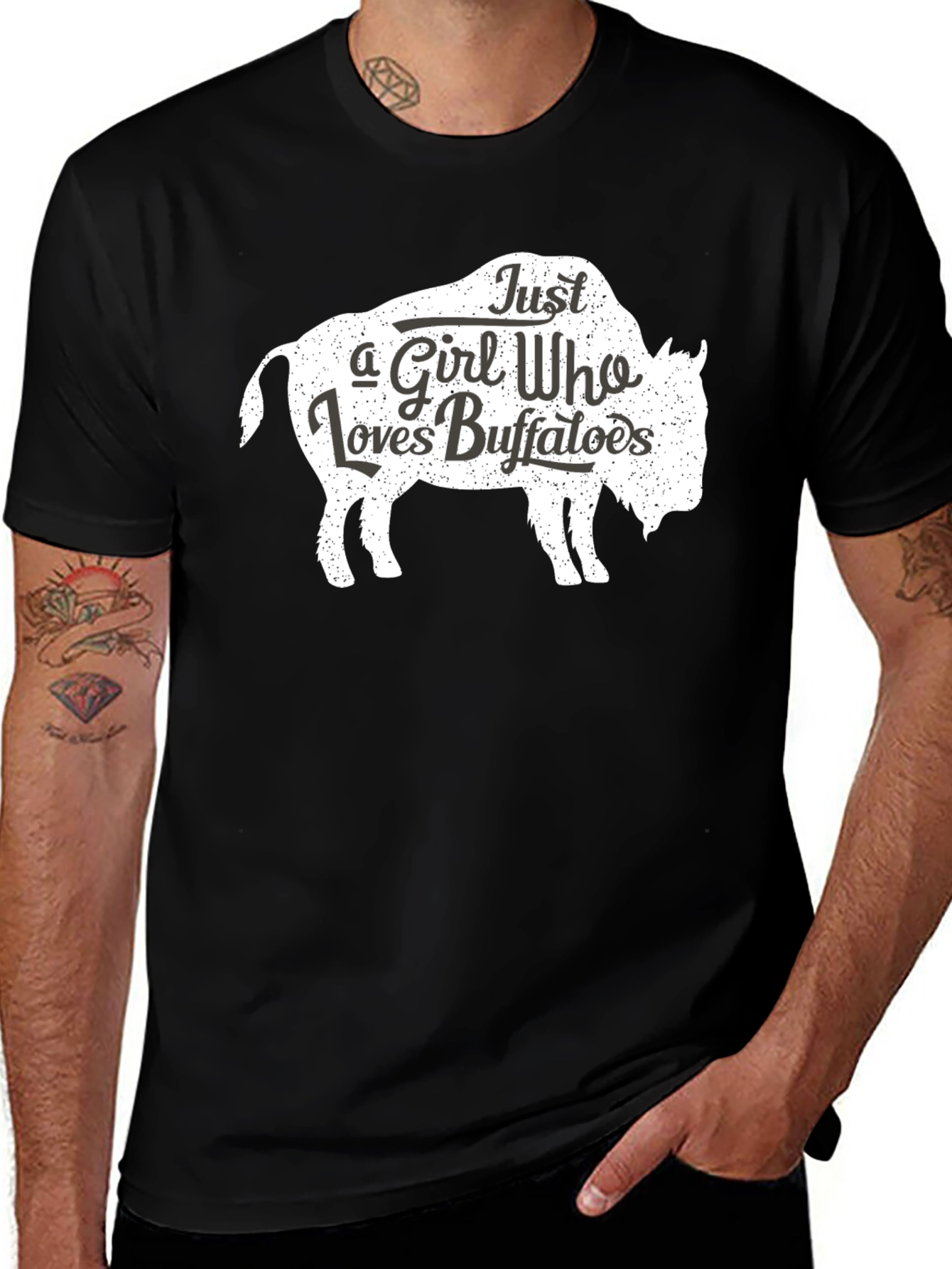 Variant 5 of Just a Girl Who Loves Buffaloes T-Shirt
