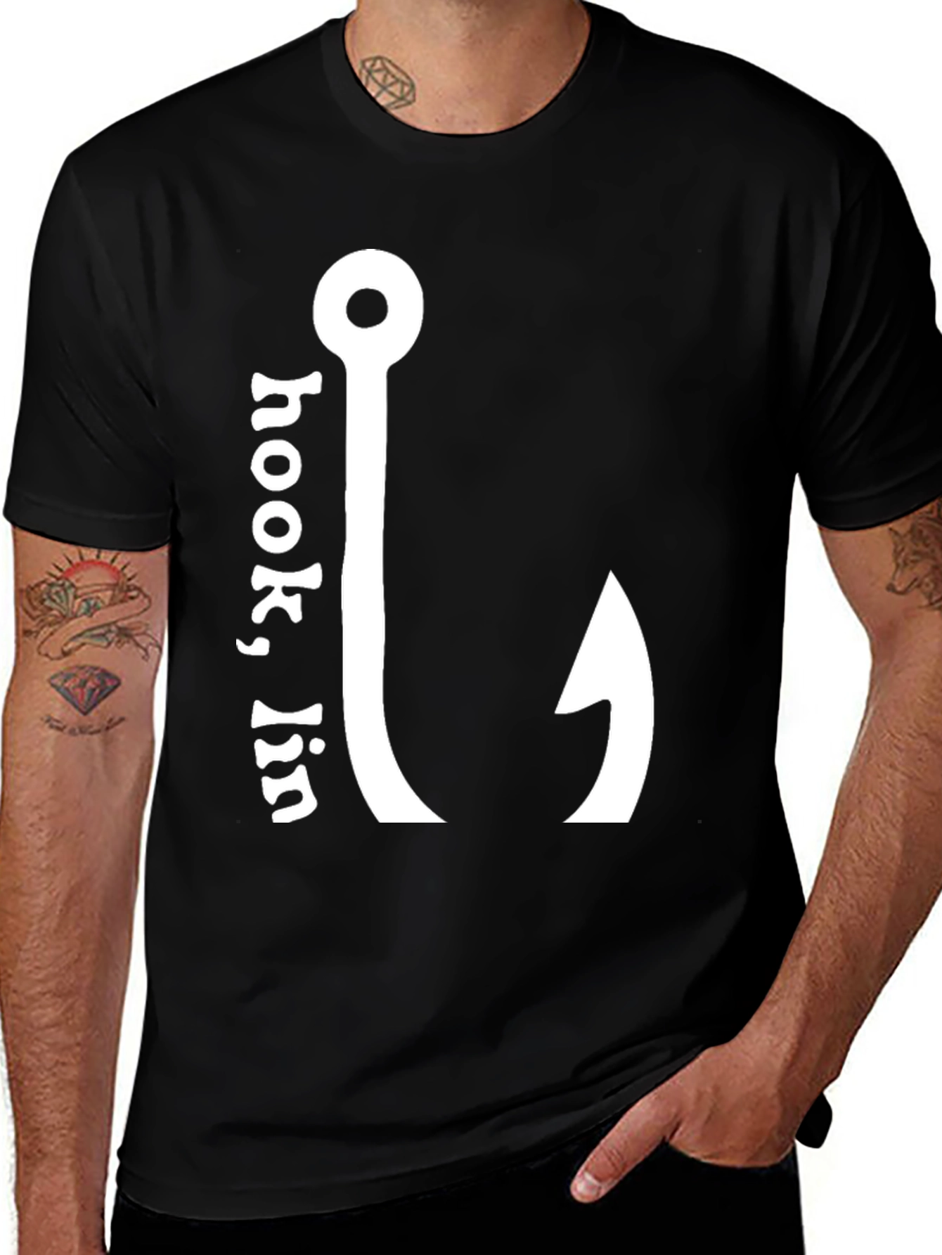 Variant 6 of Hook'in Fishing T-Shirt - Angler's Humor Tee