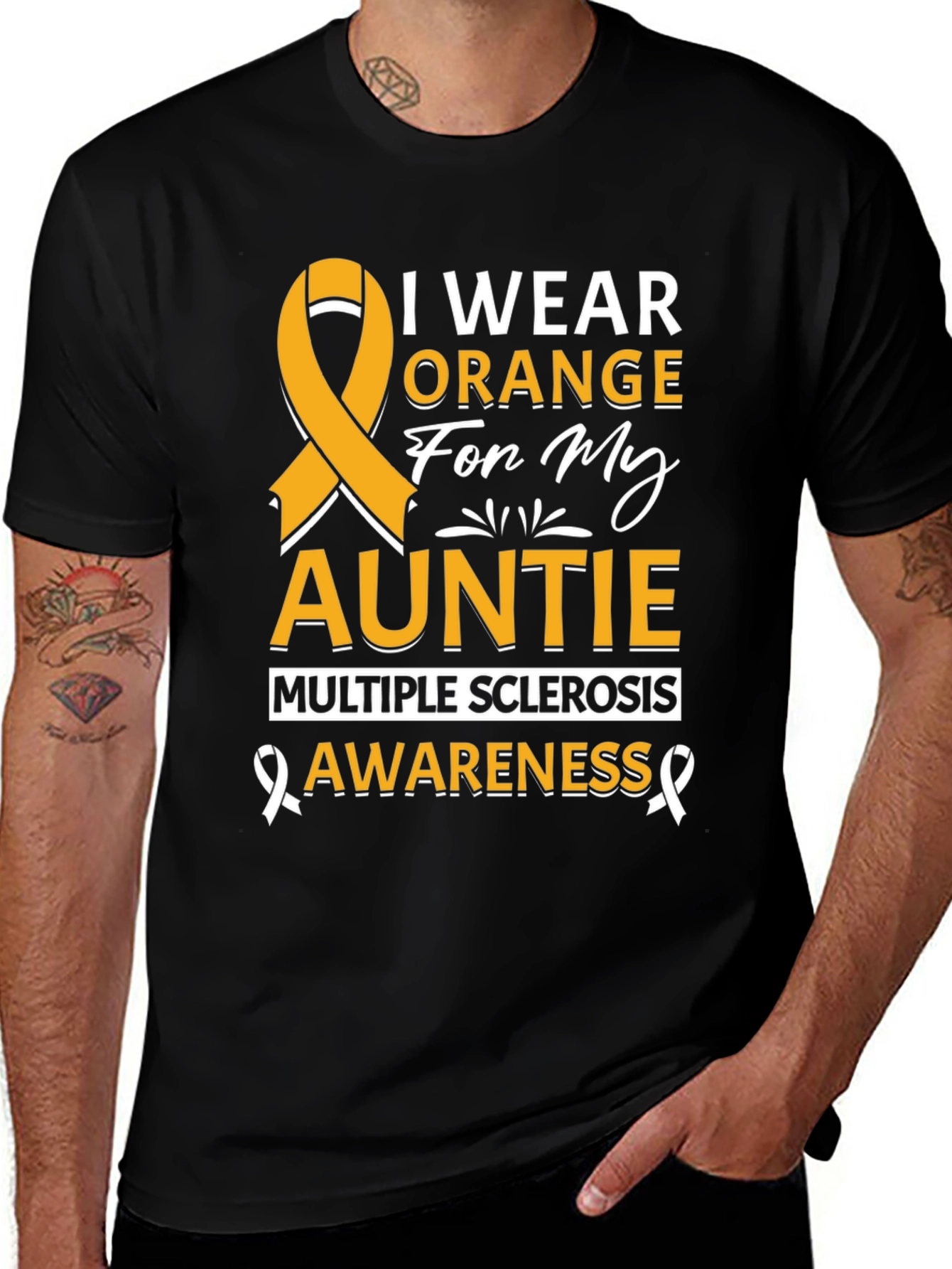 Orange Ribbon MS Awareness T-Shirt for Aunt