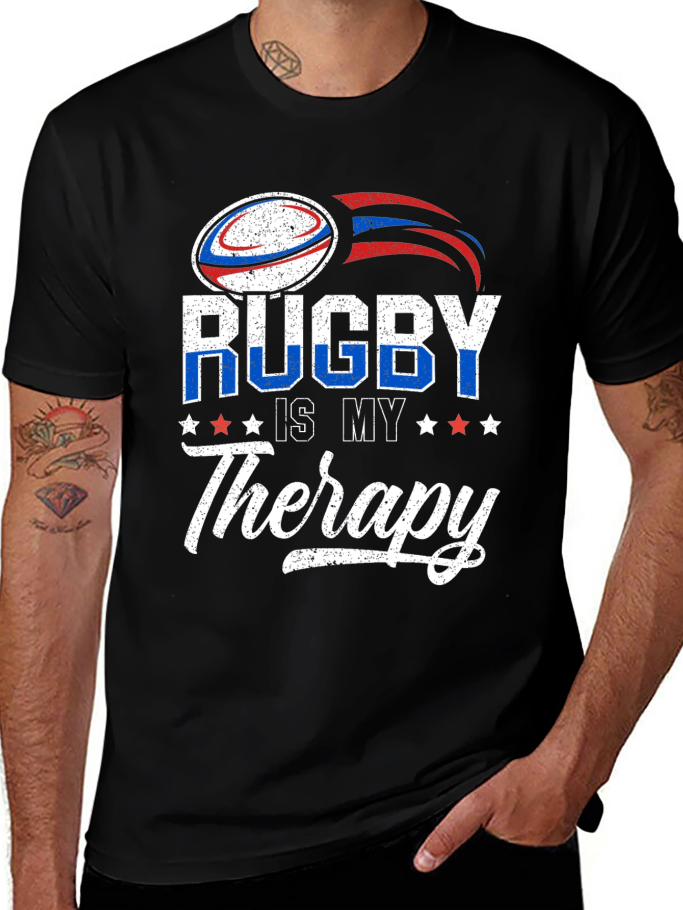 Variant 30 of Rugby Is My Therapy Graphic T-Shirt