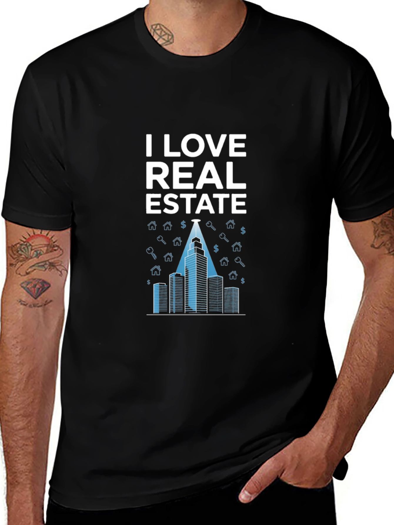 Variant 28 of I Love Real Estate T-Shirt - Modern Building Design