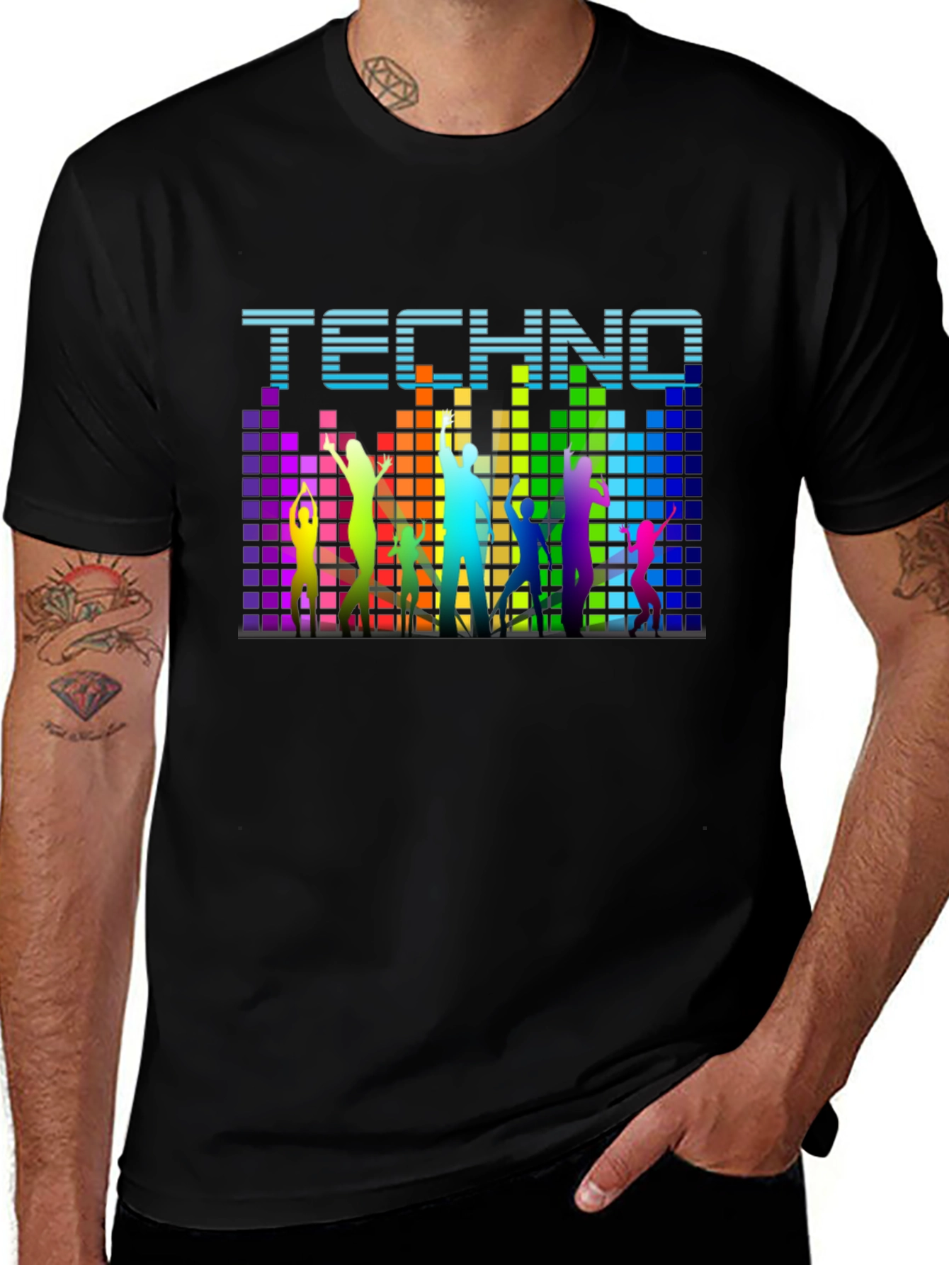 Variant 3 of Techno Music T-Shirt - Colorful Design
