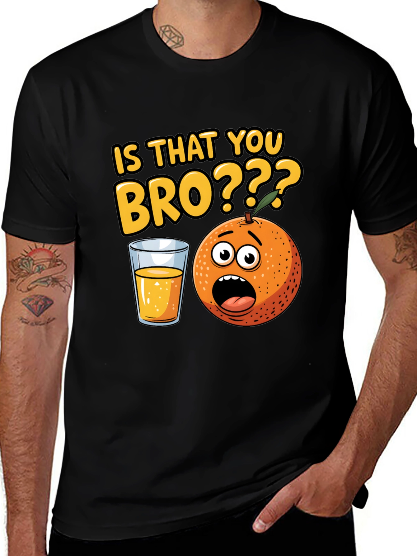 Variant 23 of Funny "Is That You Bro?" Orange Graphic T-Shirt