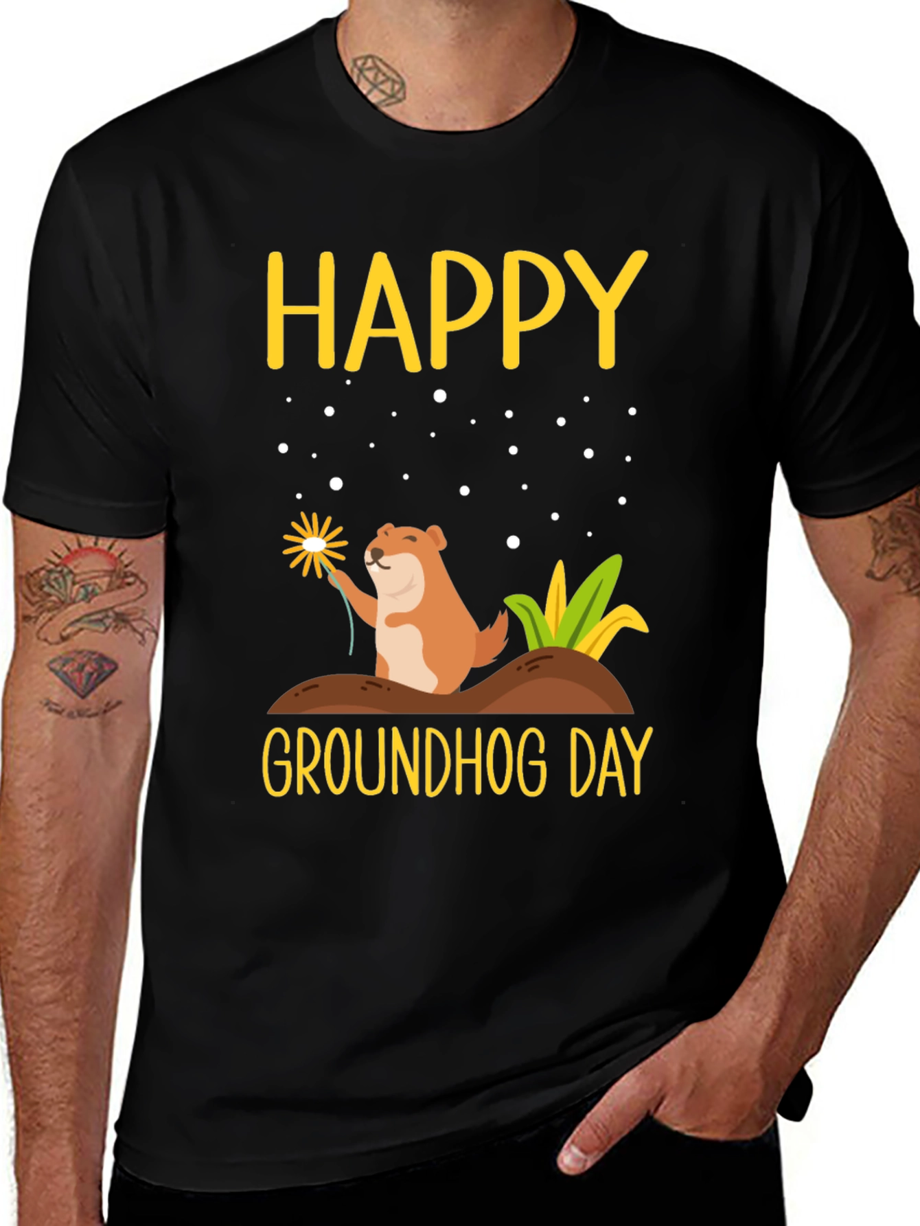 Variant 10 of Happy Groundhog Day Graphic Tee