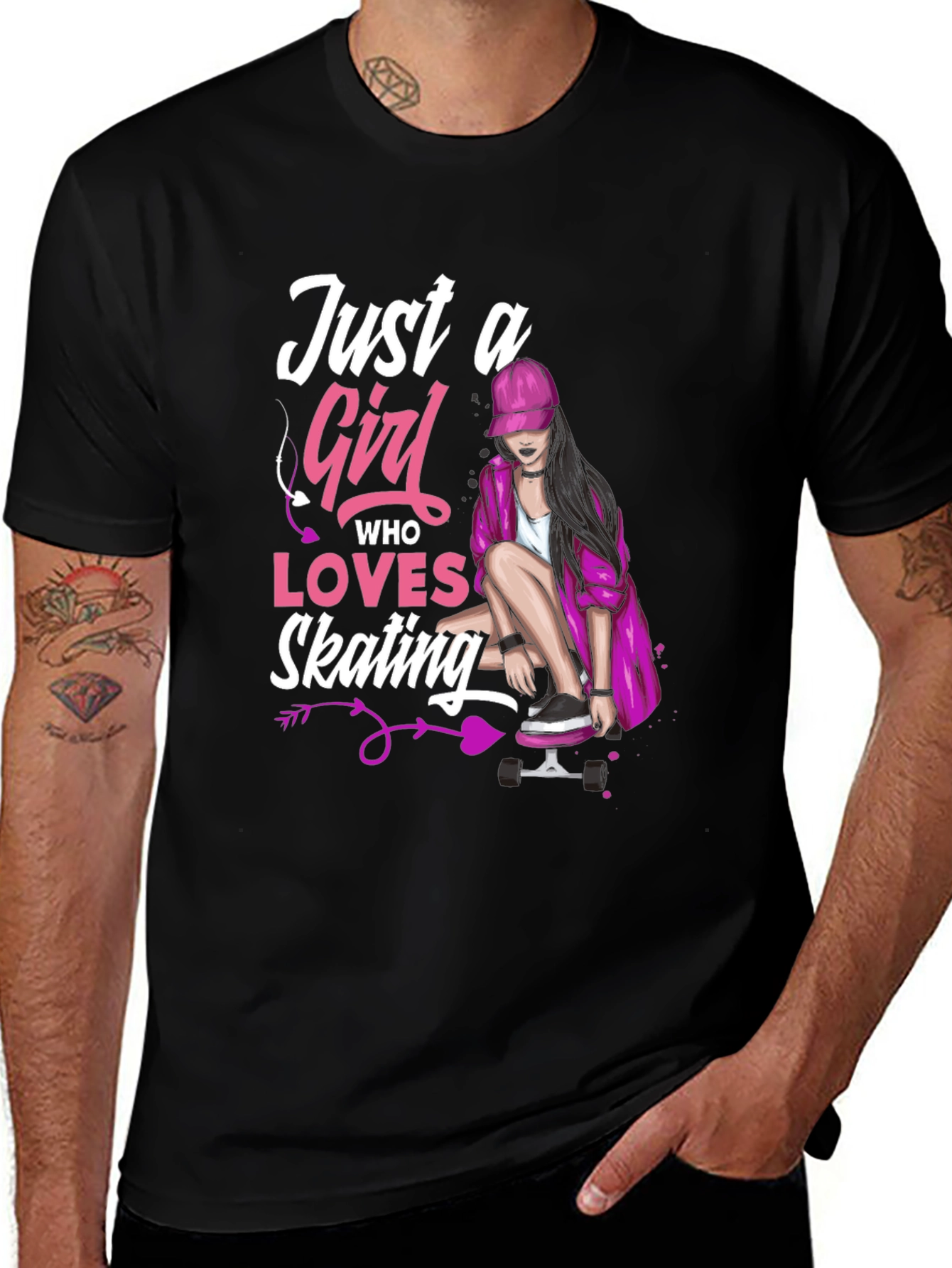 Variant 5 of Just A Girl Who Loves Skating Graphic Tee