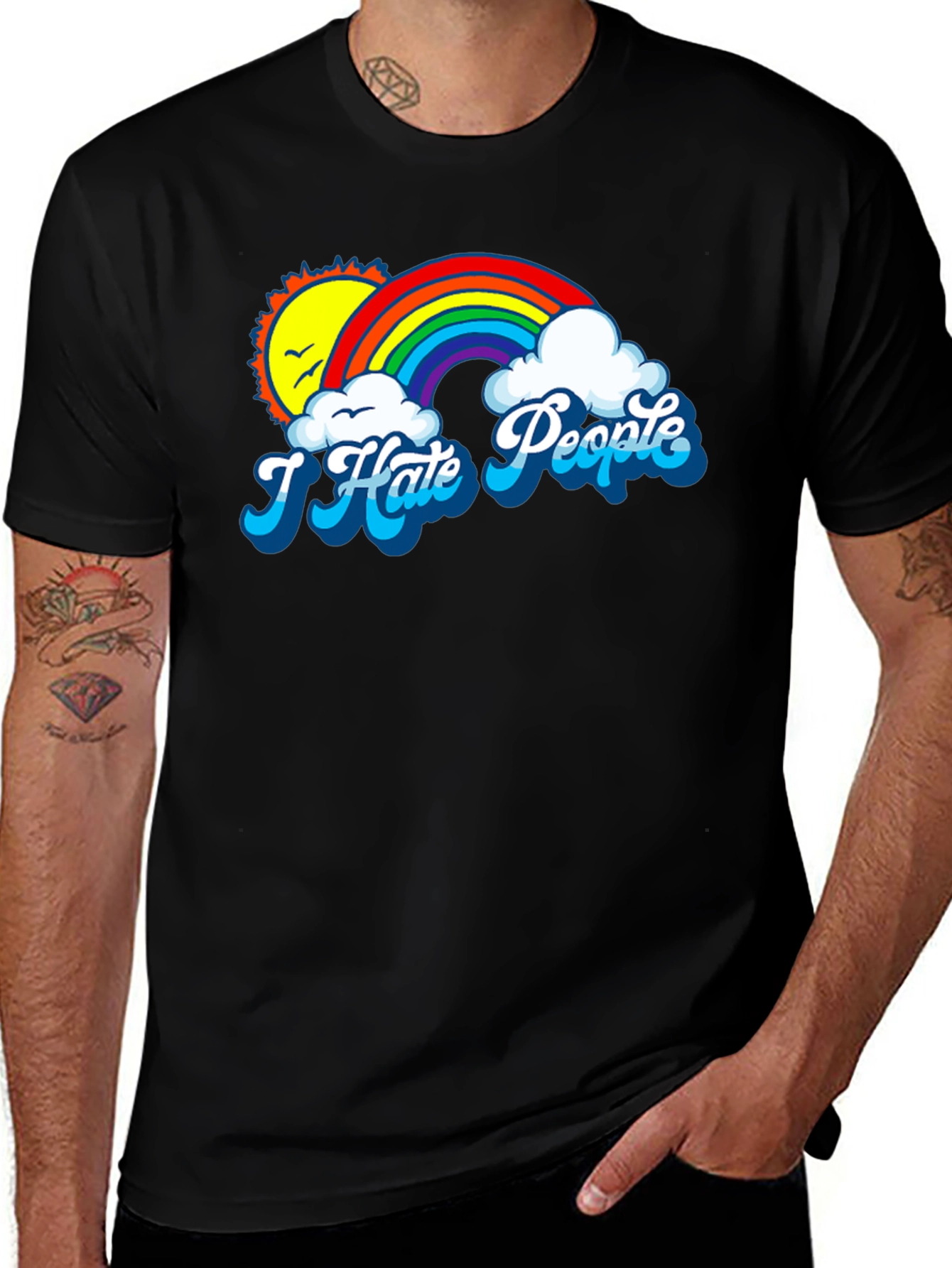 Variant 30 of I Hate People Rainbow T-Shirt - Anti-Social Graphic Tee