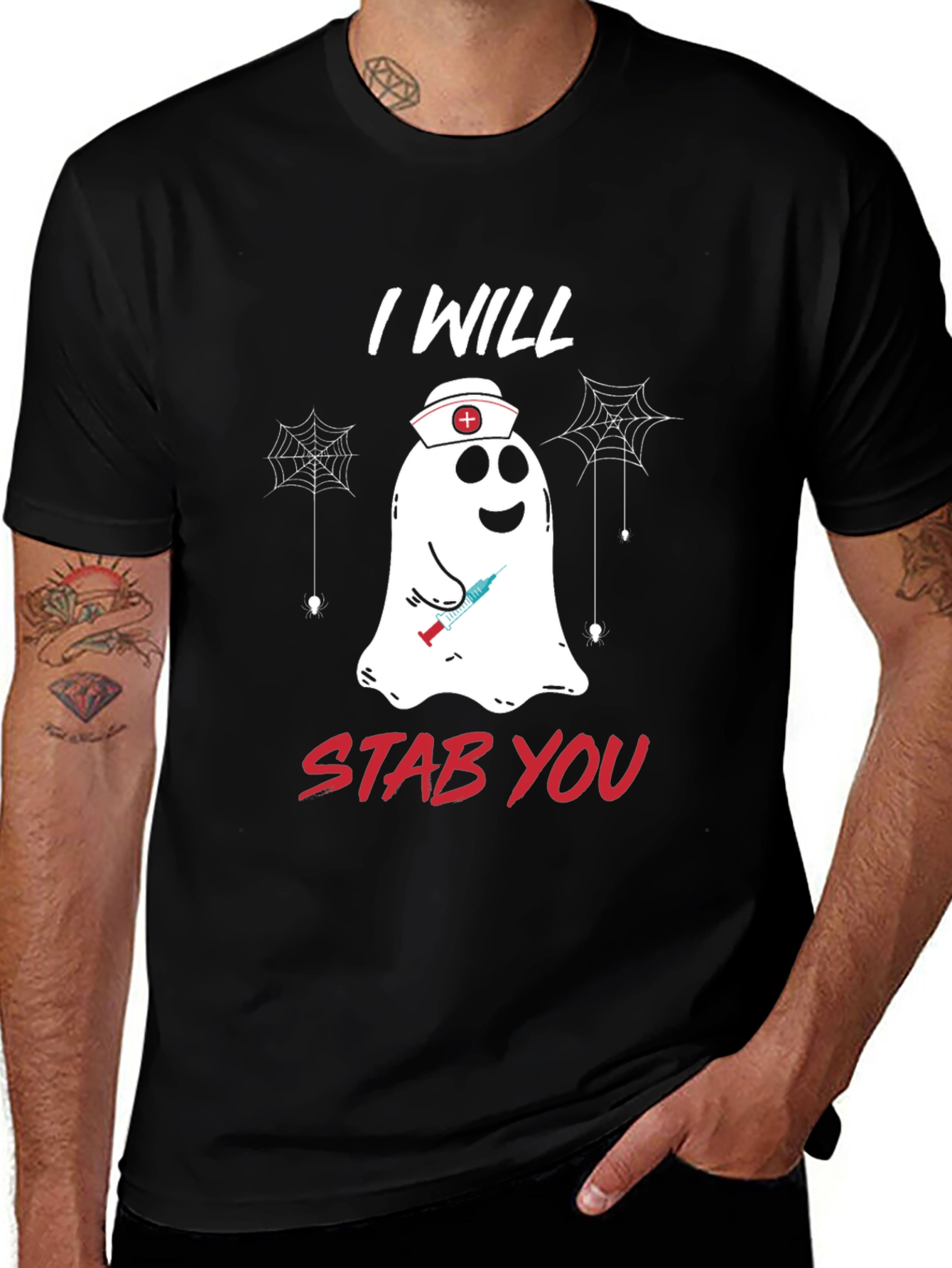 I Will Stab You Ghost Nurse Halloween T-Shirt