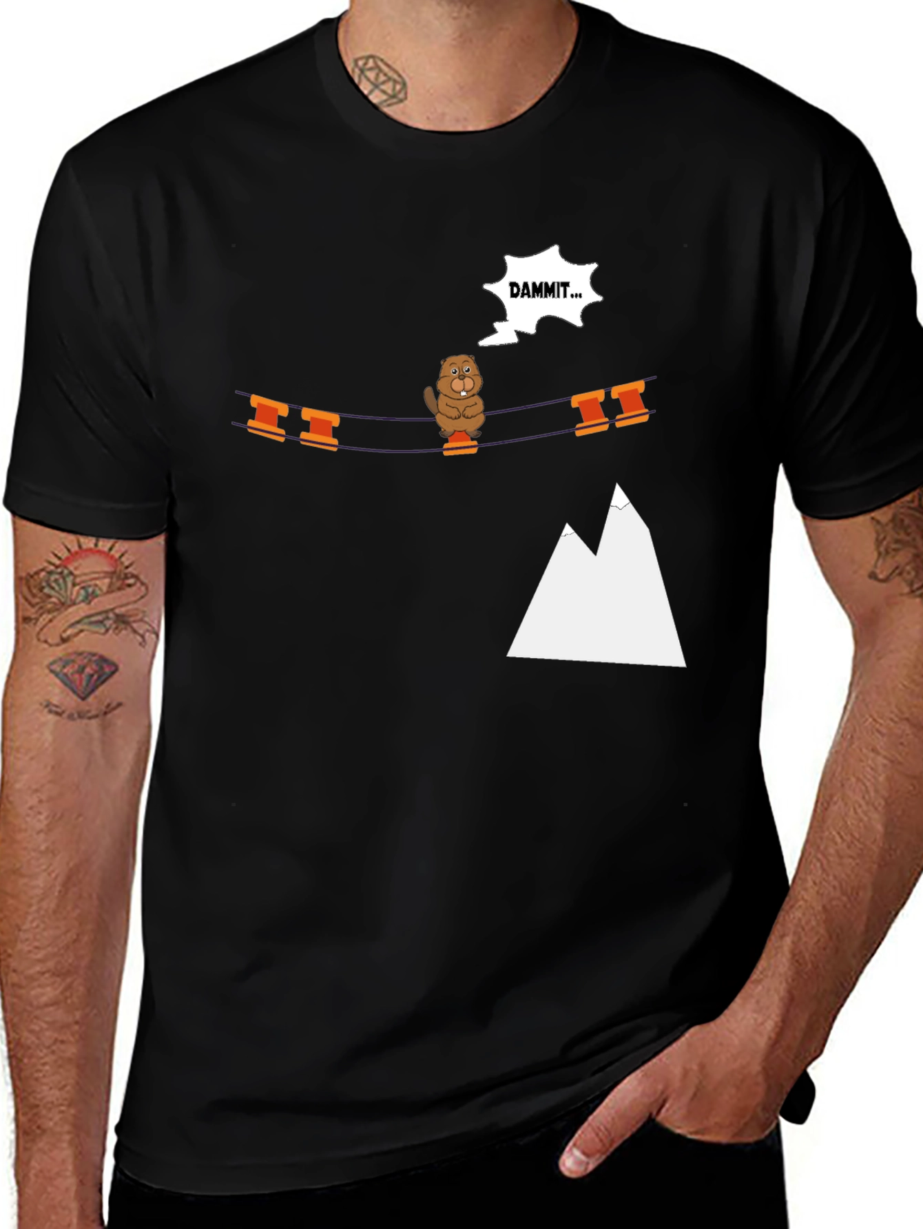 Variant 21 of Dammit Beaver Balancing Act T-Shirt