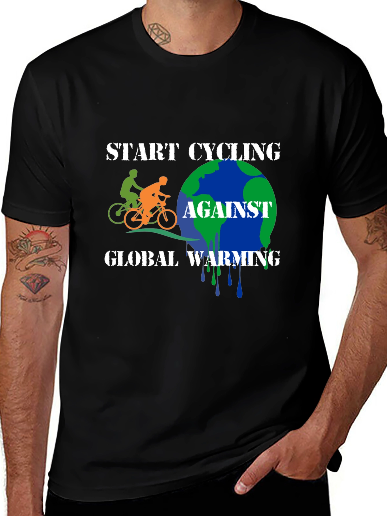Variant 29 of Start Cycling Against Global Warming T-Shirt