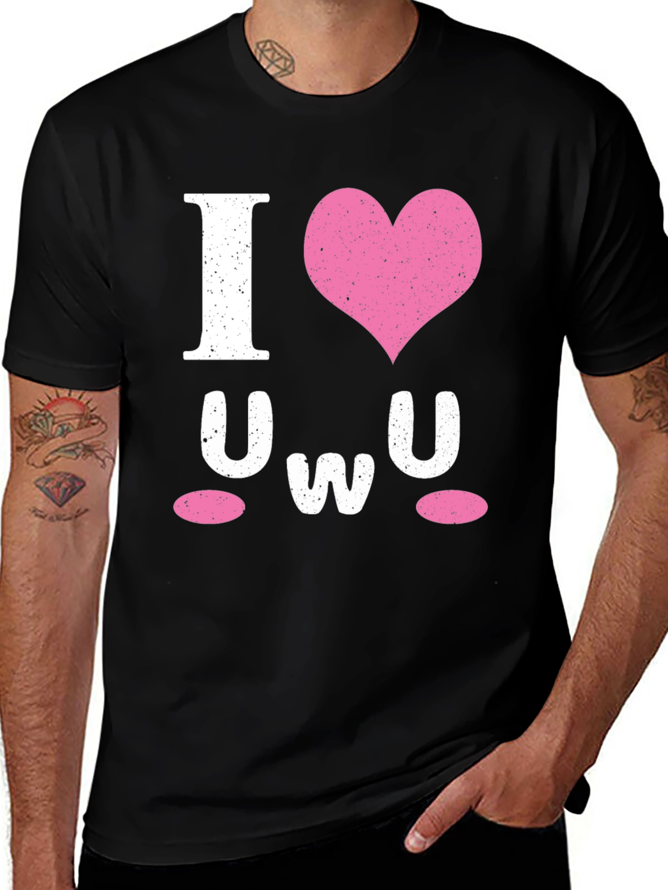 Variant 18 of I Heart UWU Black Graphic Tee